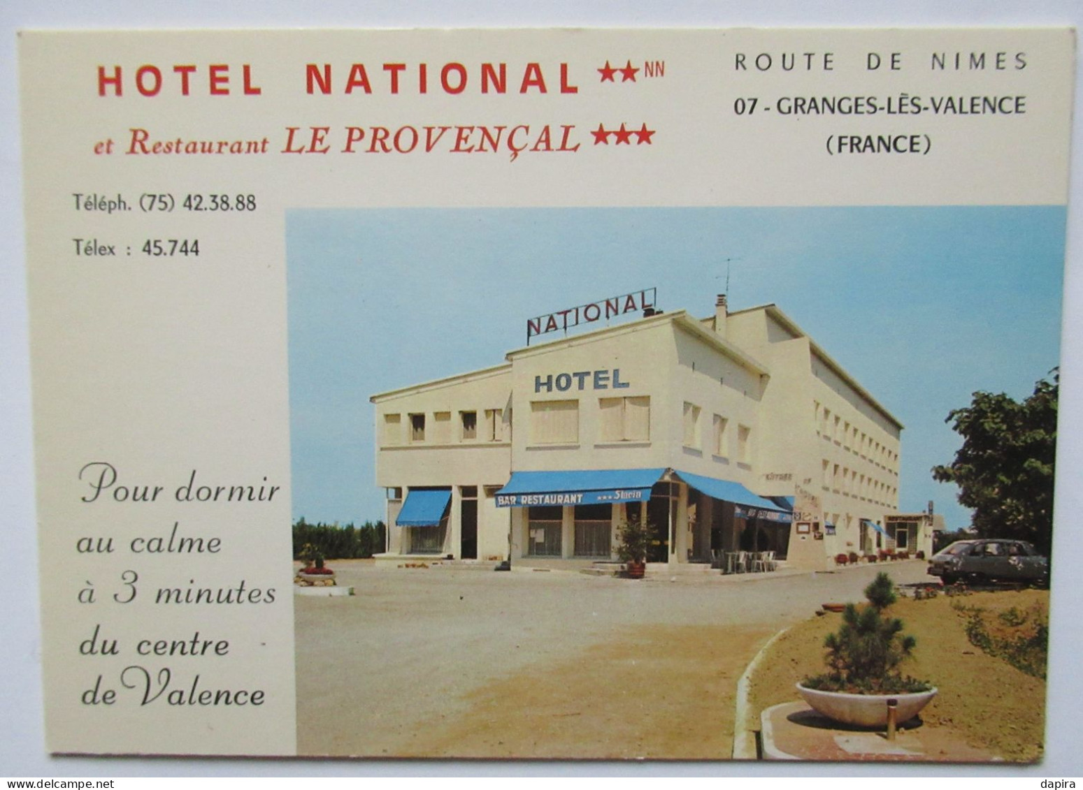 Carte De Visite HOTEL NATIONAL Et RESTAURANT LE PROVENCAL - 07 - GRANGES-LES-VALENCE - Visitenkarten