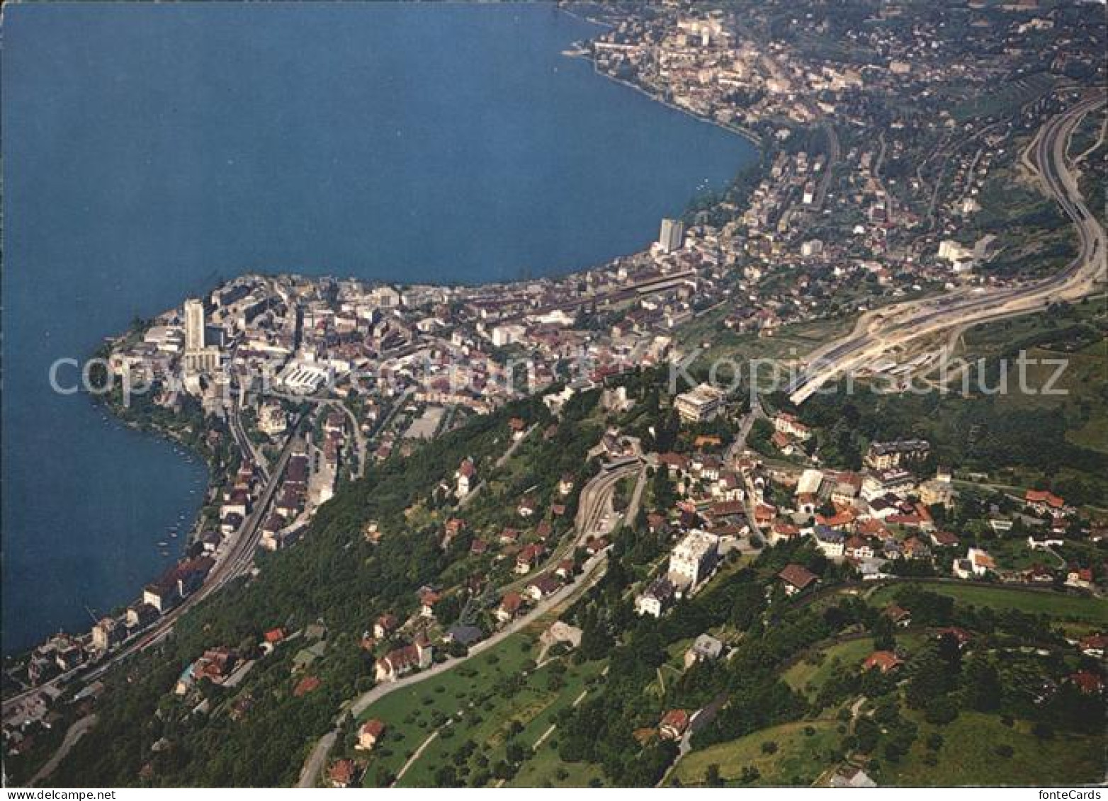 12351030 Glion Montreux Clarens Fliegeraufnahme Glion - Andere & Zonder Classificatie
