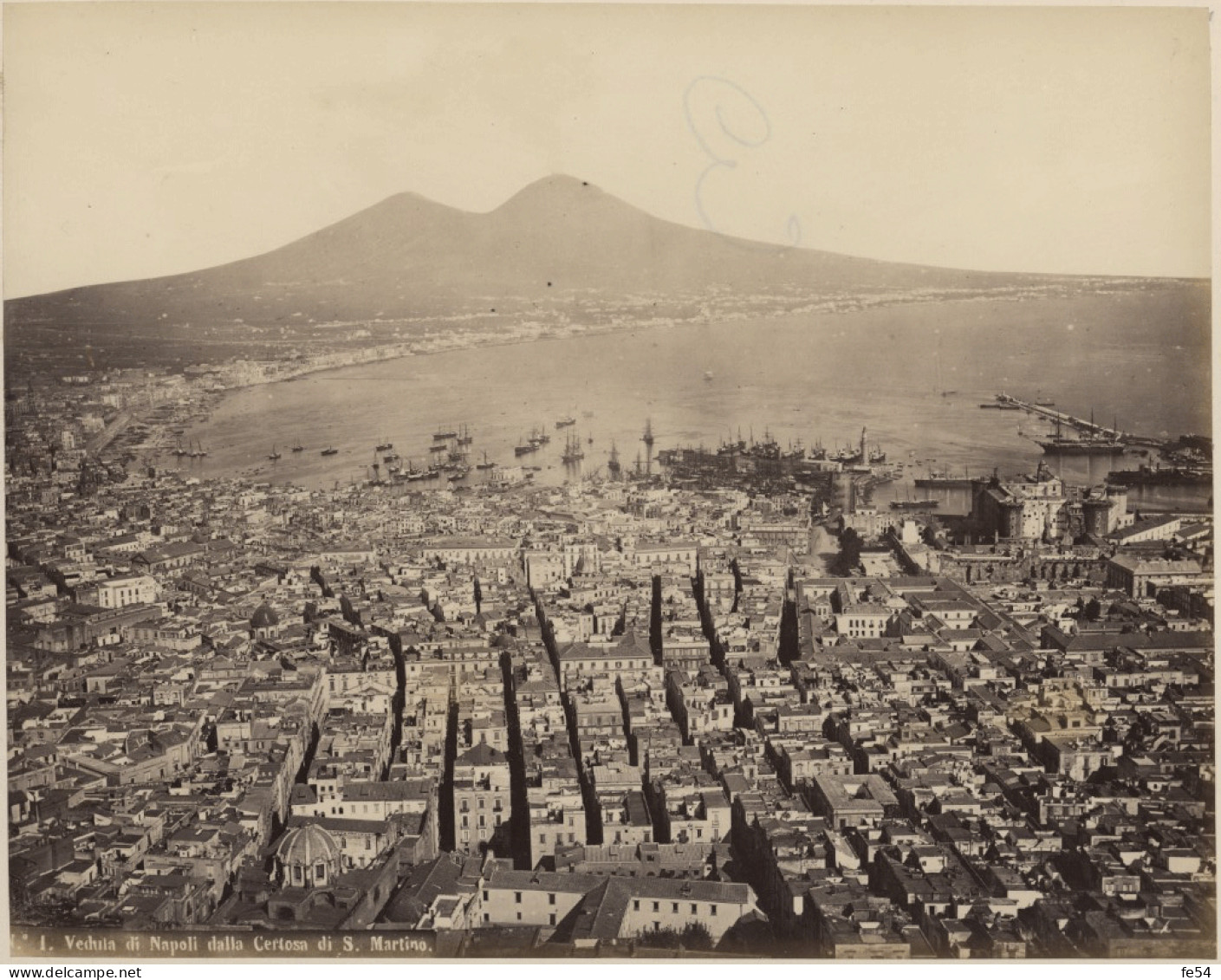 ° ITALIE ° NAPLES - NAPOLI ° Vedula Di Napoli Dalla Certosa Di San Martino ° PORT ° Photo De 1878 ° - Lieux