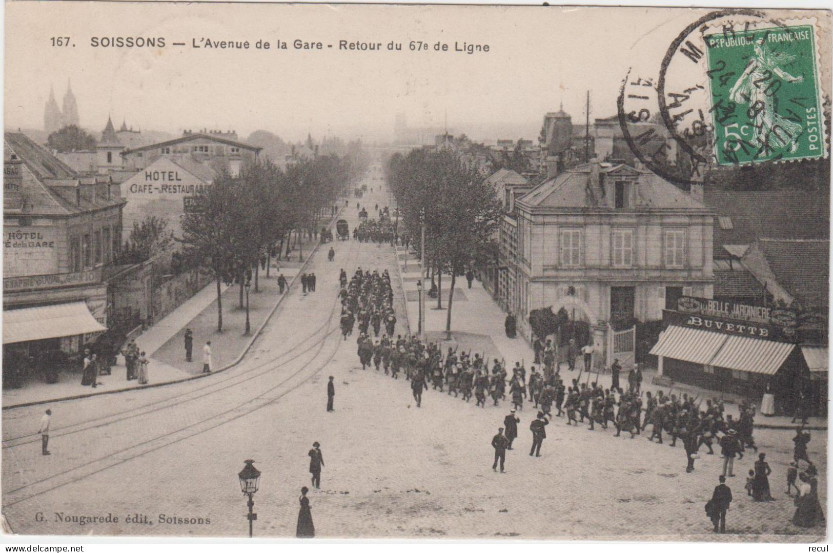 AISNE - 167 - SOISSONS - L'Avenue De La Gare - Retour Du 67e De Ligne - Soissons