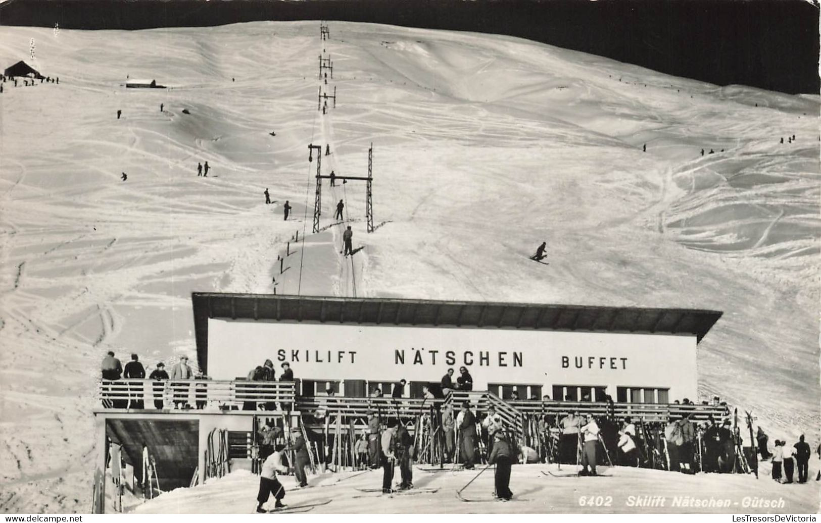 SUISSE - Skilitft Natschen - Gutsch - Animé - Vue Générale - Carte Postale Ancienne - Autres & Non Classés