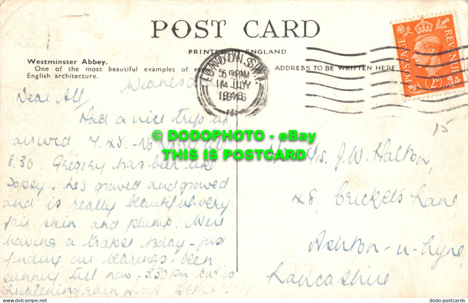 R546605 London. Westminster Abbey. Postcard - Autres & Non Classés