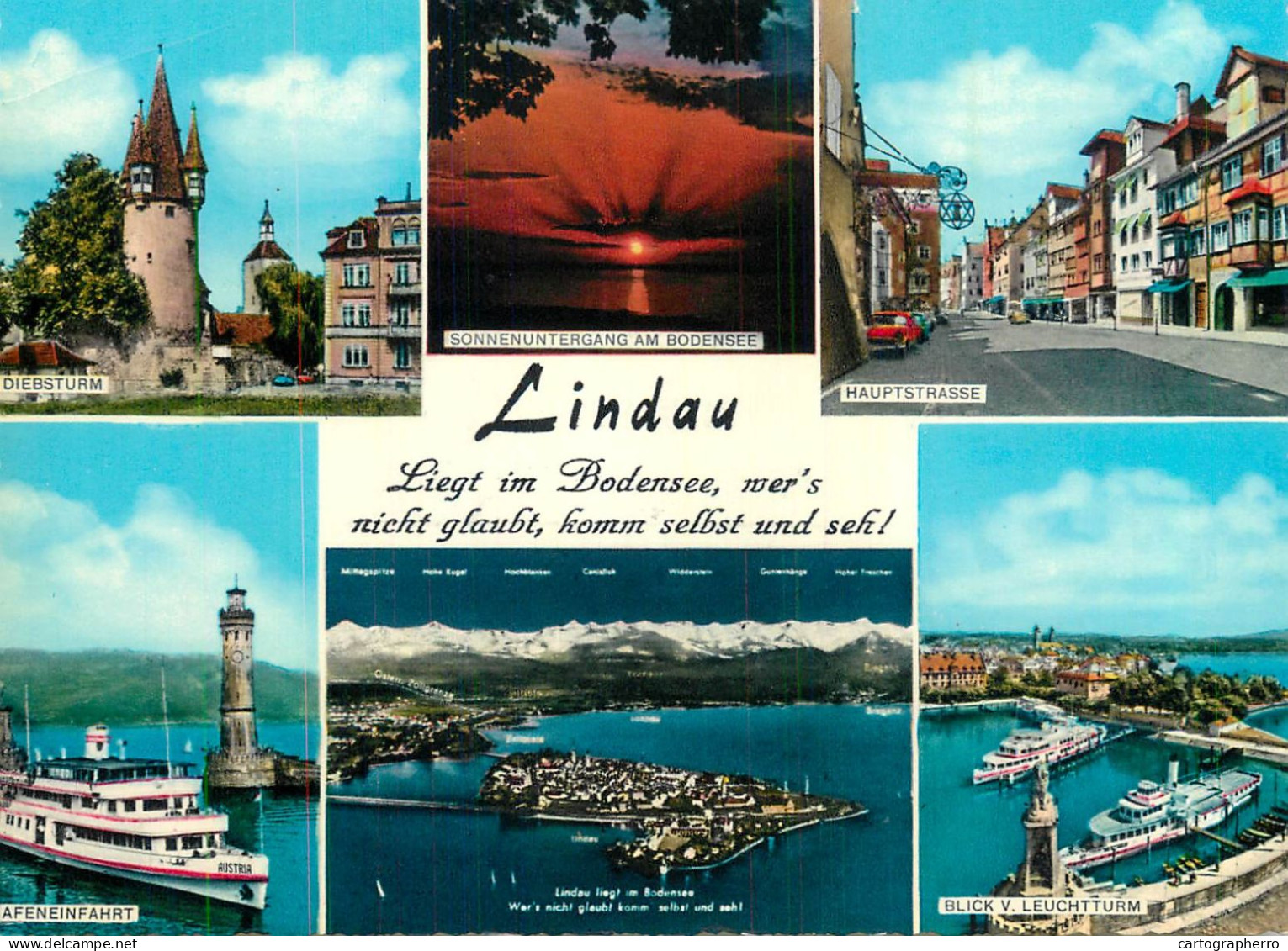 Navigation Sailing Vessels & Boats Themed Postcard Lindau Lighthouse Pleasure Cruise - Voiliers