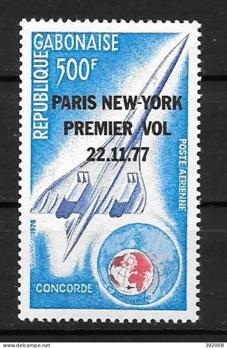 PA - 1977 - N° 198**MNH - Premier Vol Du Concorde Paris - New-York - Gabun (1960-...)