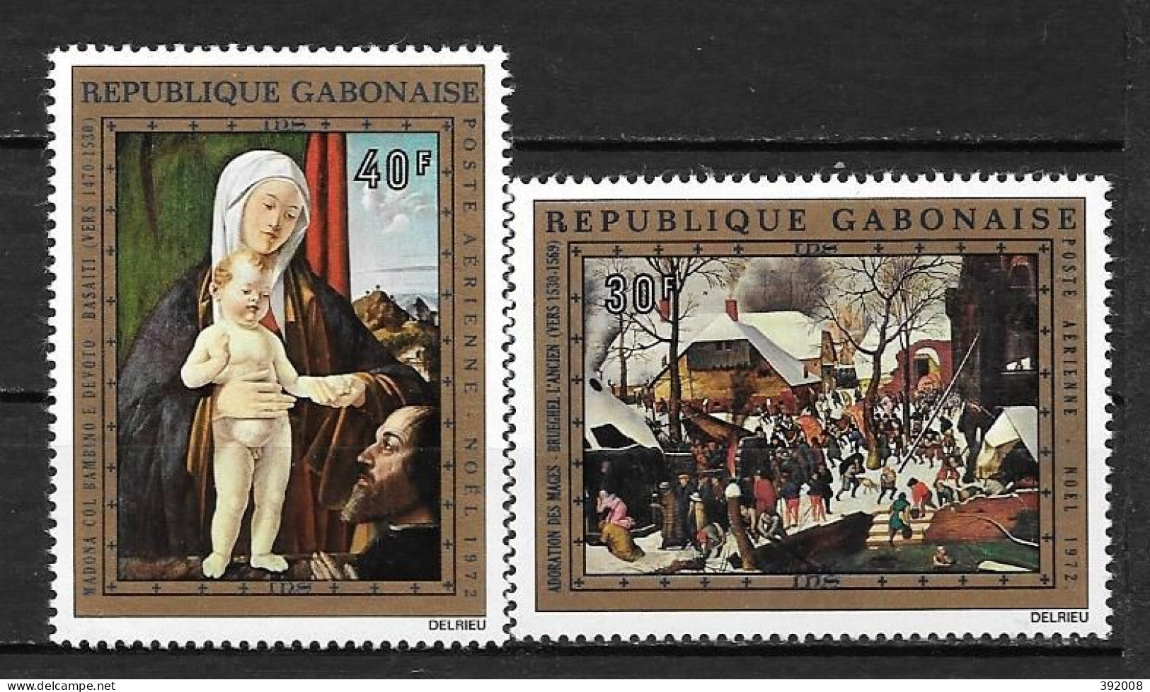 PA - 1972 - N° 132 à 133**MNH - Noël, Bruegel - Gabon (1960-...)