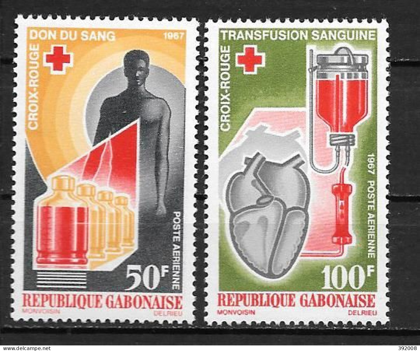 PA - 1967 - N° 56 à 57**MNH - Croix Rouge - Gabun (1960-...)