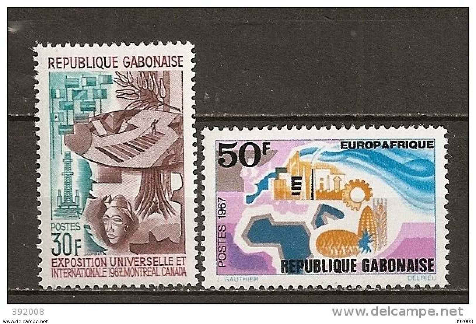 1967 - N° 217 à 218**MNH - Exposition Internationale De Montréal - Europafrique - Gabon
