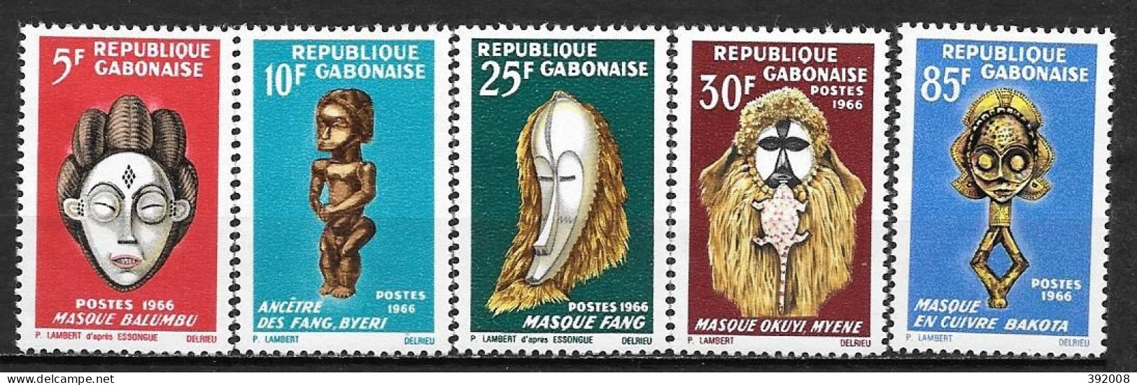 1966 - N° 187 à 191 **MNH - Festival Mondial Des Arts Nègres - Gabun (1960-...)