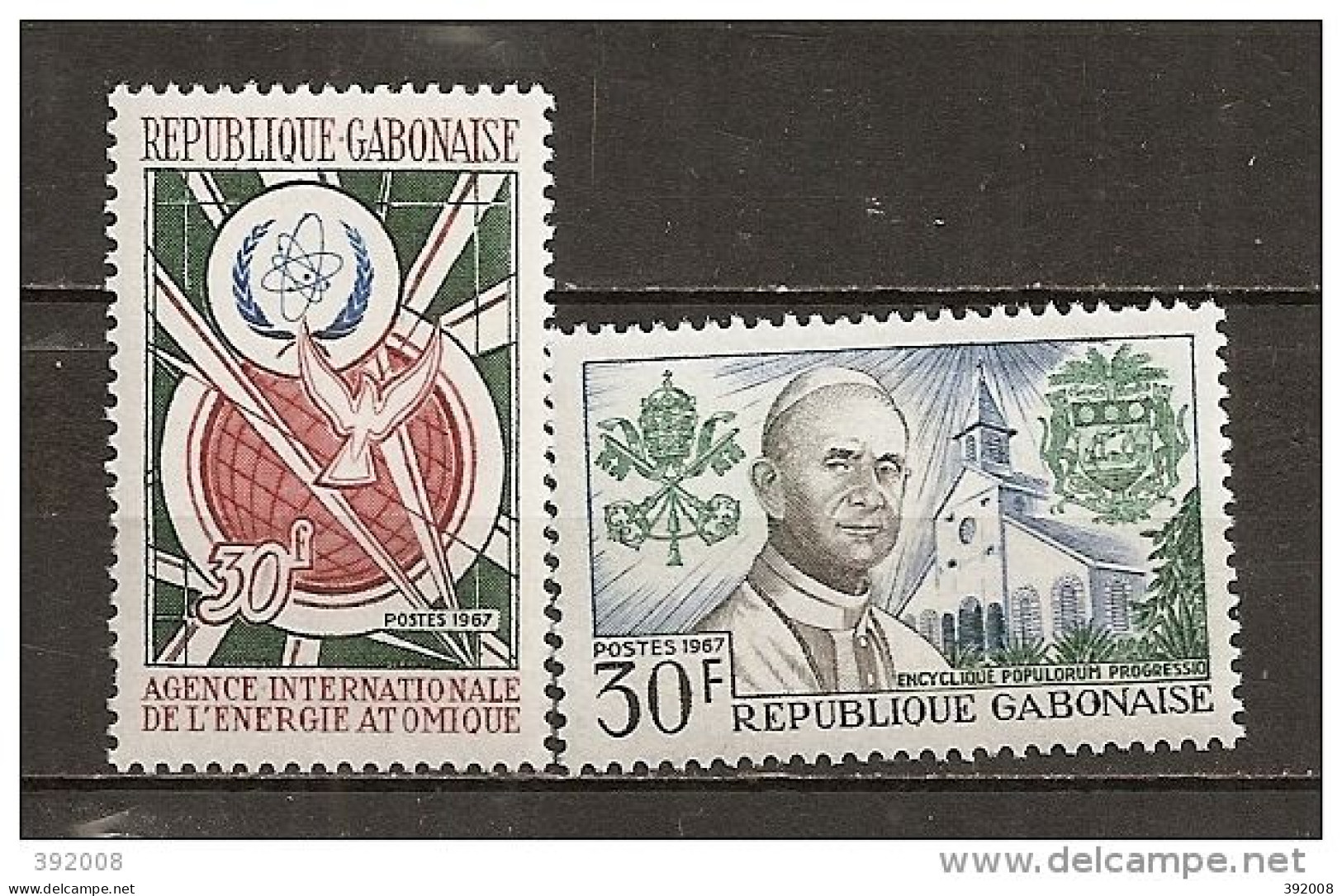 1967 - N° 215 à 216**MNH - Agence Internationale à L'énergie Atomique - Pape Paul VI - Gabon (1960-...)