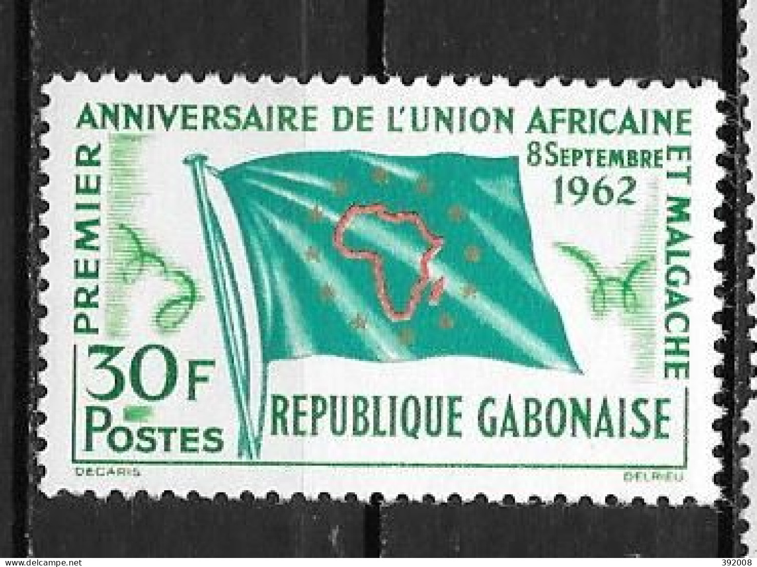 1962 - N° 163**MNH - Anniversaire Union Africaine - Gabon (1960-...)