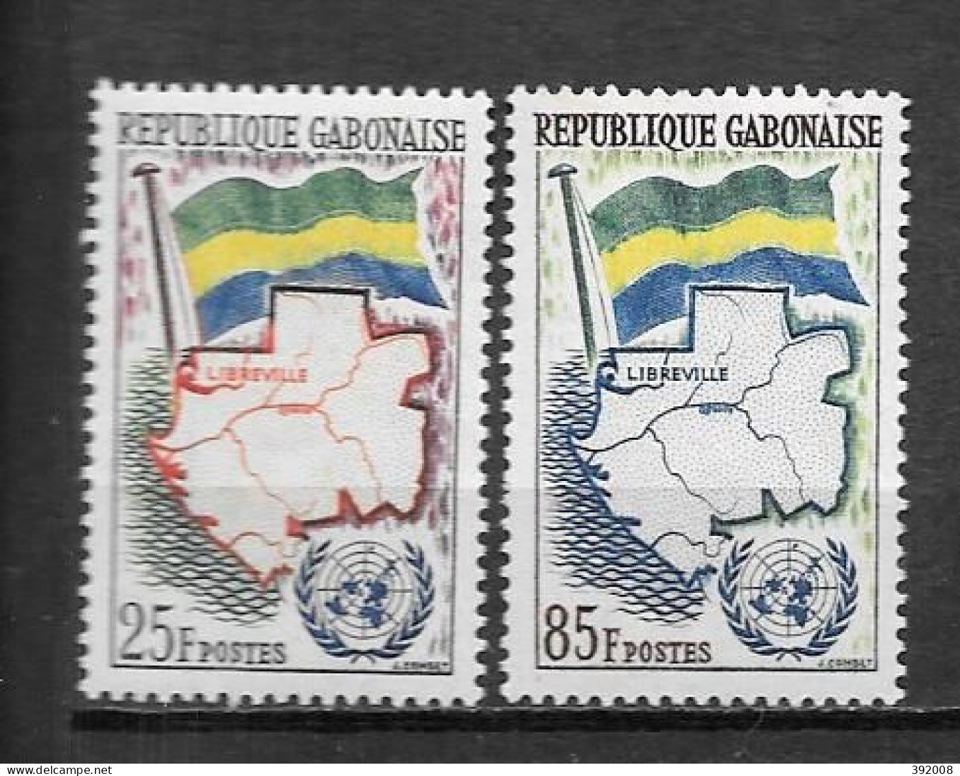 1961 - N° 151 + 152**MNH - Admission à ONU - Gabon (1960-...)