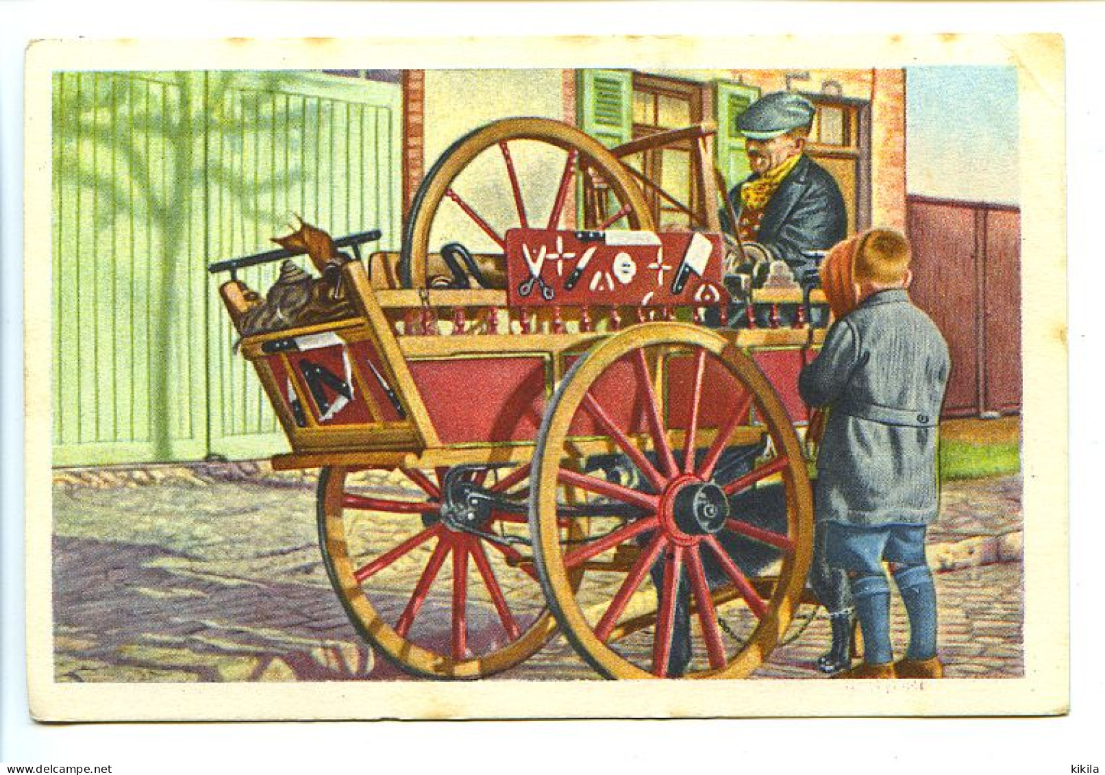 Image 12 X 7.8 Belgique Folklore Belge Belgische Folklore TOURNAI Les Remouleurs Au Marché Du Samedi* - Côte D'Or