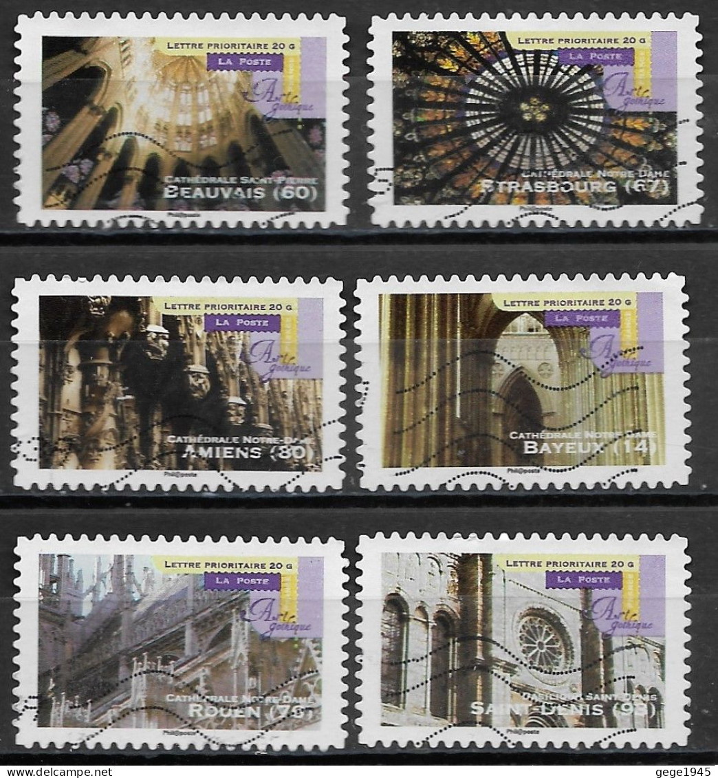 France 2011 Oblitéré Autoadhésif  N° 556 - 558 - 559 - 560 - 561 - 563  -   Art Gothique  ( Détails Architecturaux ) - Used Stamps
