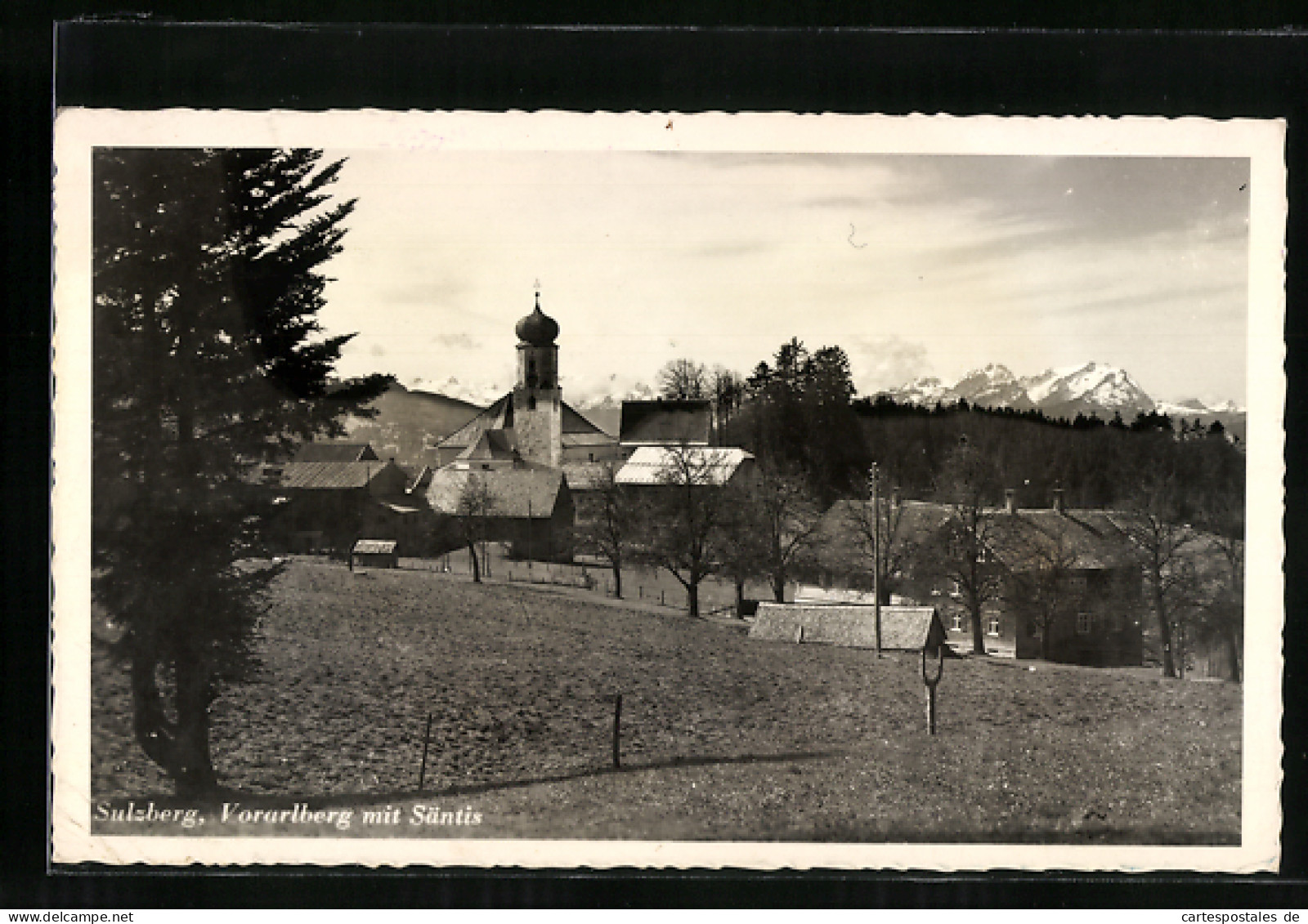 AK Sulzberg, Ortspartie Mit Kirche Und Säntis  - Sonstige & Ohne Zuordnung