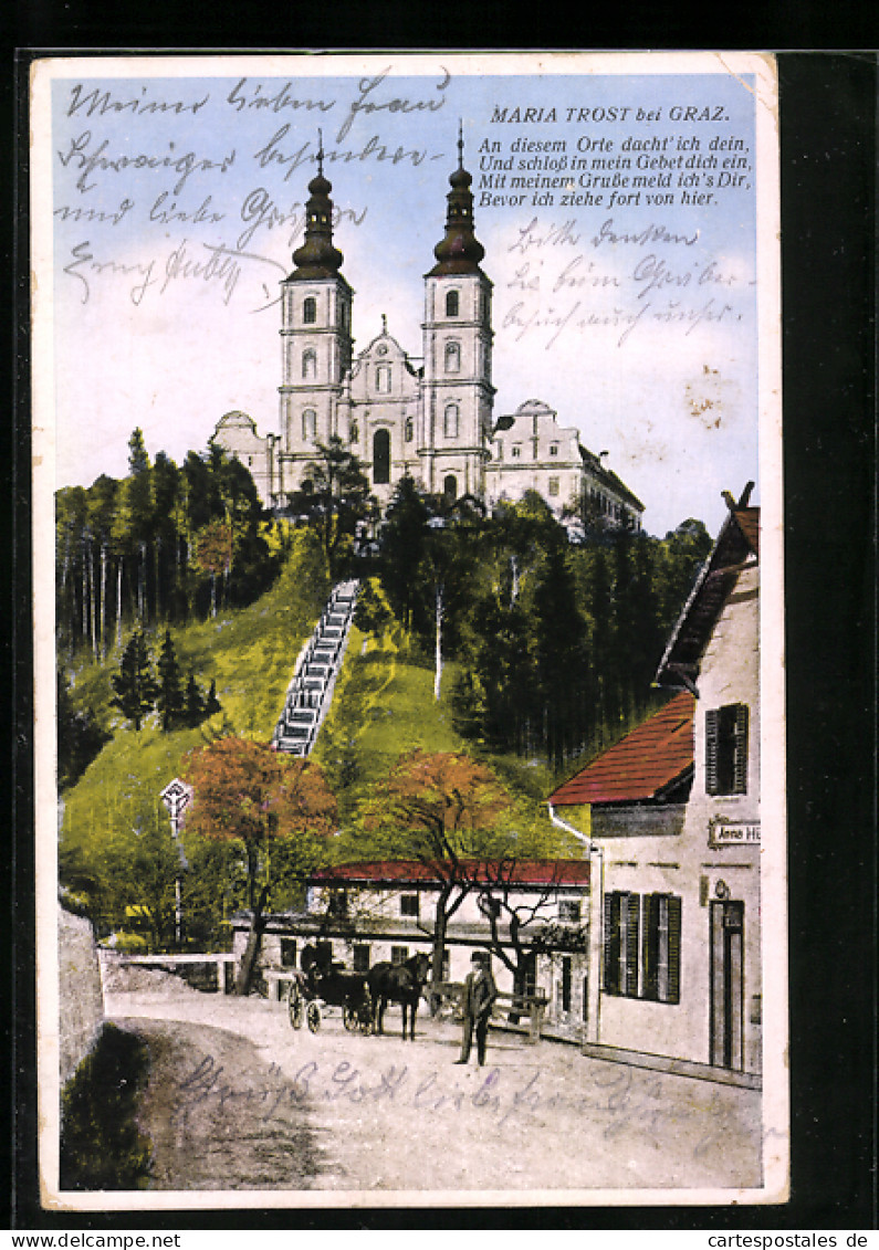 AK Maria Trost B. Graz, Blick Auf Die Wallfahrtskirche  - Autres & Non Classés