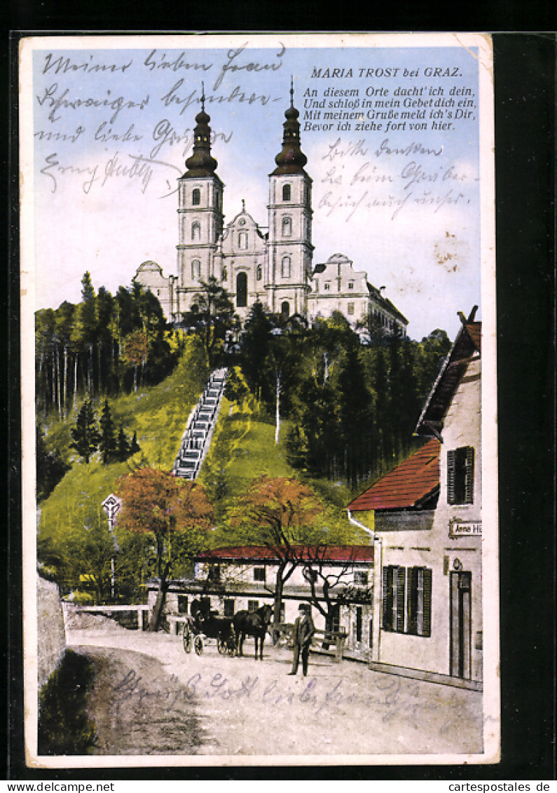 AK Maria Trost B. Graz, Blick Auf Die Wallfahrtskirche  - Altri & Non Classificati