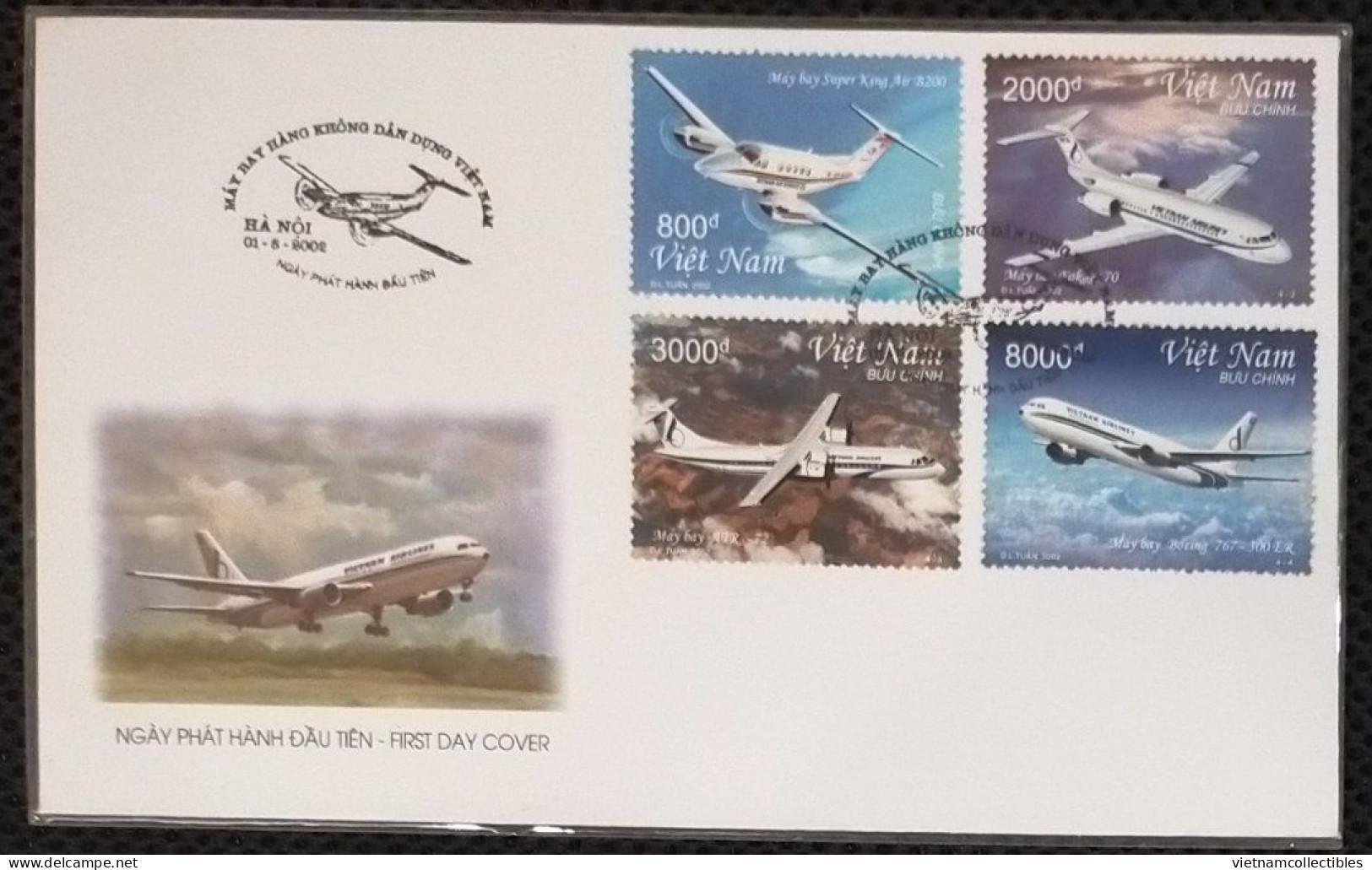 FDC Vietnam Viet Nam 2002 : Airplane / Plane (Ms893) - Vietnam