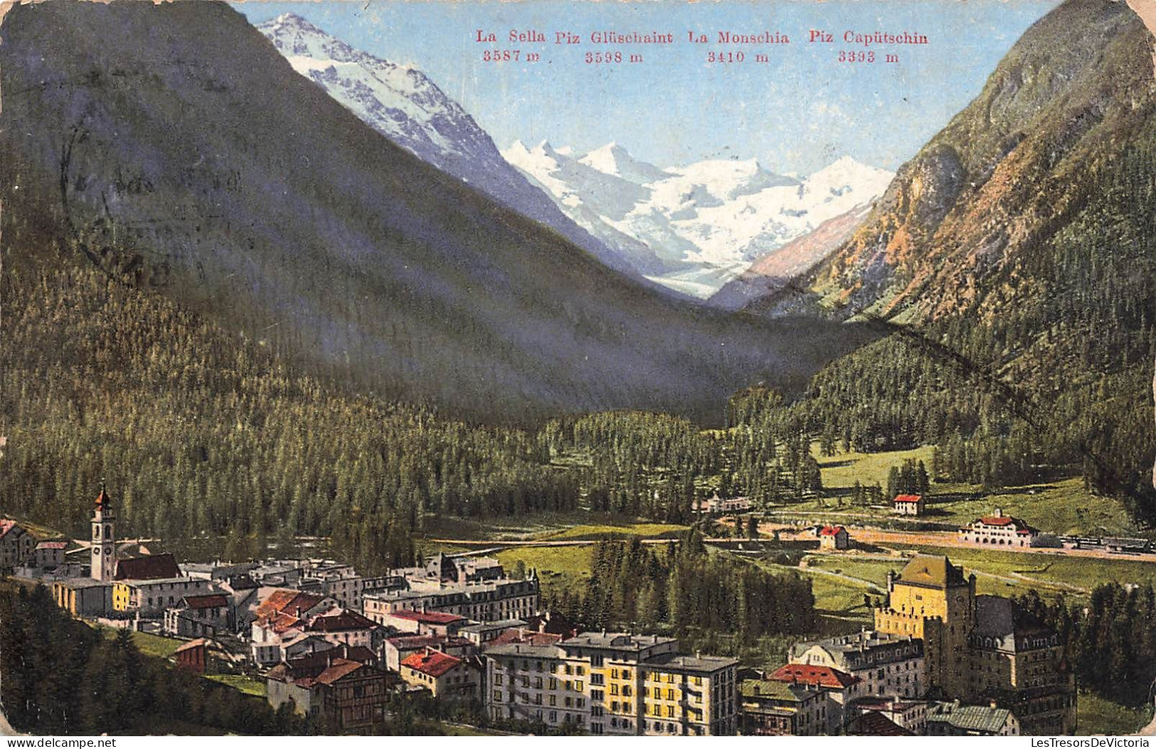 SUISSE - La Sella Piz Glusehaint - La Monschia - Piz Caputschin - Colorisé - Carte Postale Ancienne - Autres & Non Classés