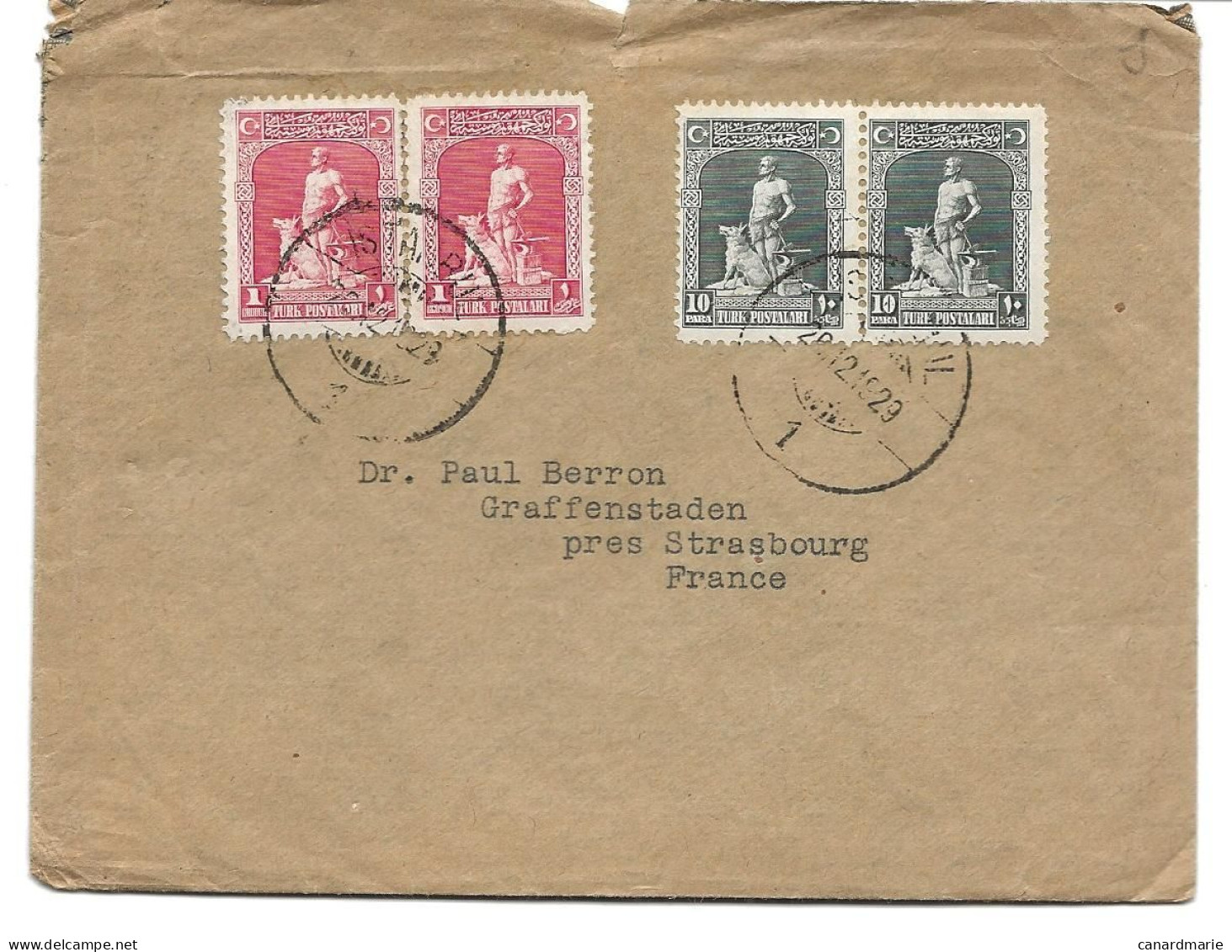 LETTRE 1929 POUR LA FRANCE AVEC 4 TIMBRES - Brieven En Documenten