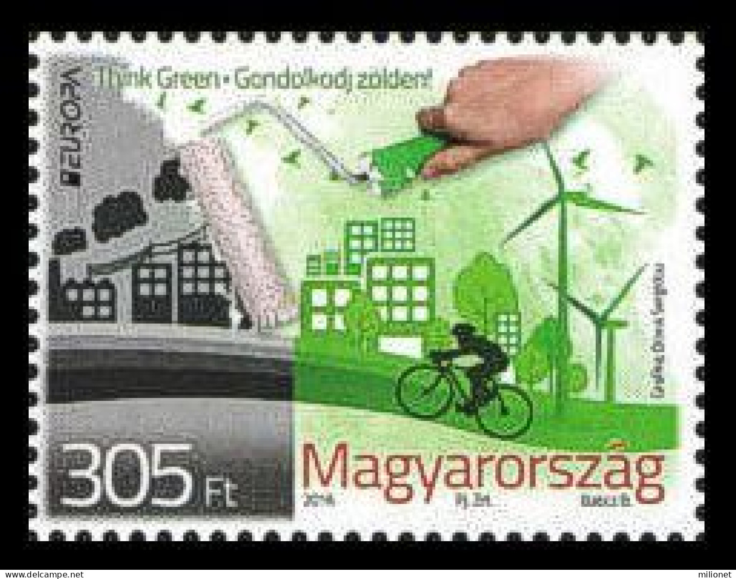 SALE!!! HUNGARY HUNGRÍA HONGRIE UNGARN 2016 EUROPA CEPT Think Green Stamp From S/S MNH ** - 2016