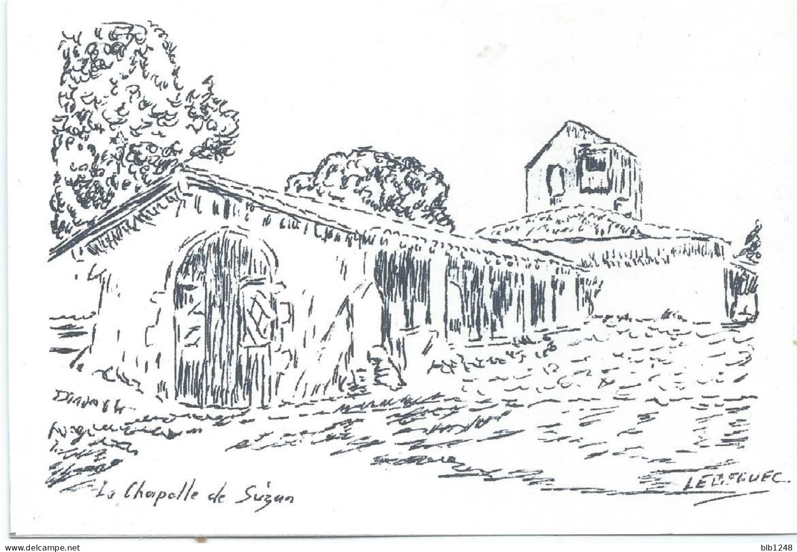 C P [40] Landes > Ousse Suzan La Chapelle 00  Dessin Encre Original De Bernard Le Beguec - Other & Unclassified