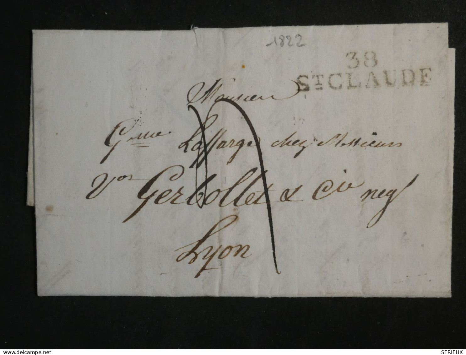 DN16   FRANCE   LETTRE RR 1835  ST CLAUDE  A  LYON   +  +AFF. INTERESSANT +++ - 1801-1848: Vorläufer XIX