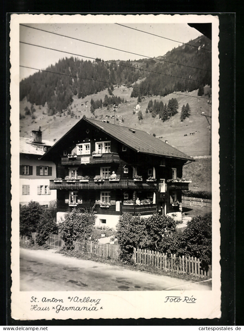 AK St. Anton A. Arlberg, Haus Germania  - Autres & Non Classés