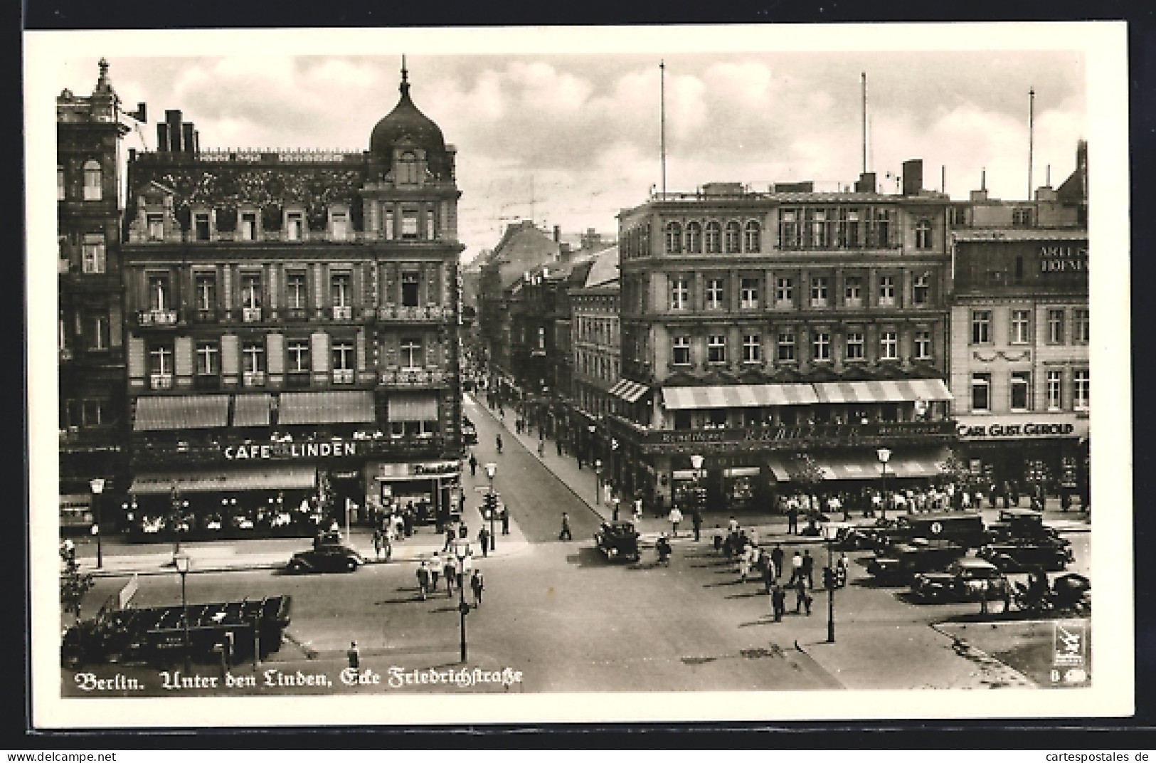 AK Berlin, Strasse Unter Den Linden Ecke Friedrichstrasse Mit Cafe U. D. Linden  - Mitte