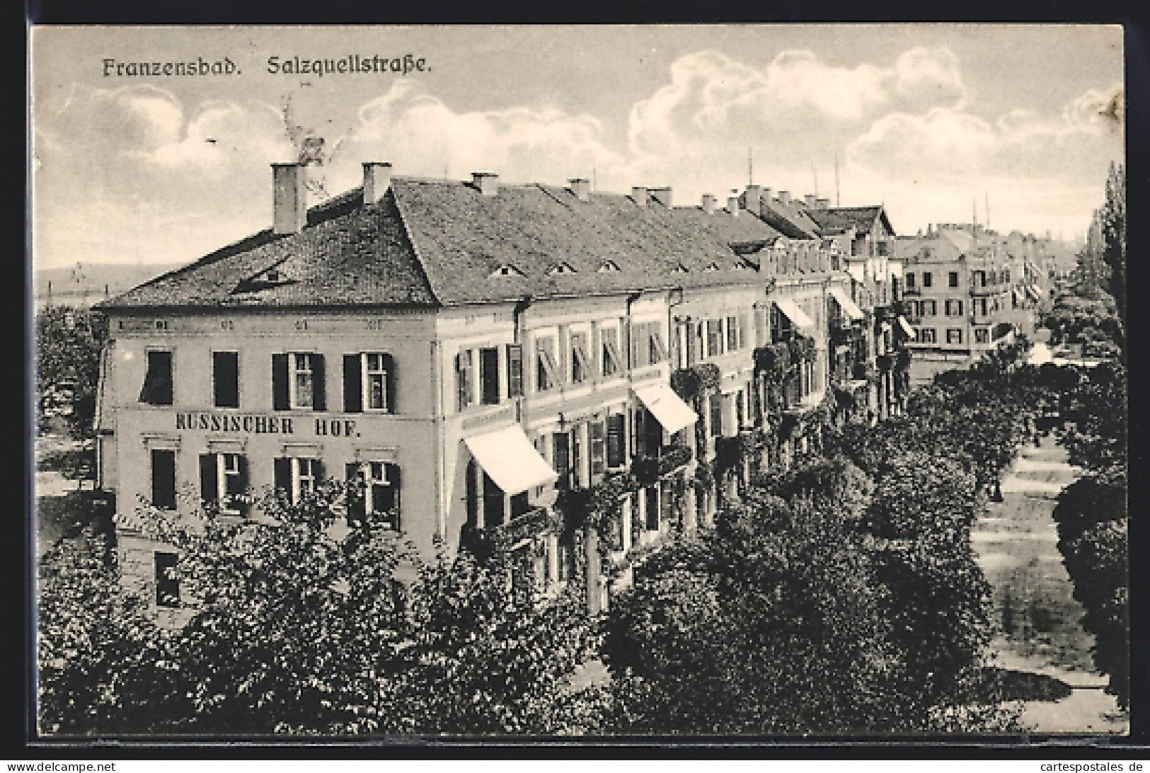 AK Franzensbad, Gasthaus Russischer Hof An Der Salzquellstrasse  - Tschechische Republik