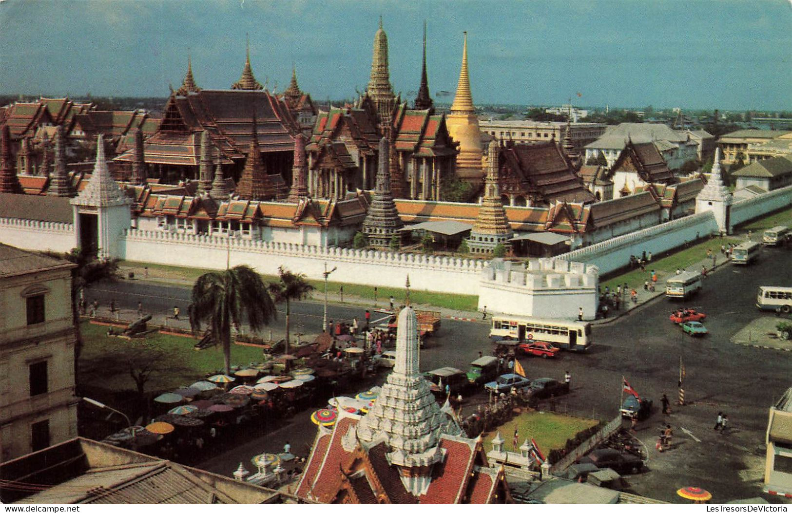 THAILANDE - The Emerald Buddah Temple - Bangkok - Thailand - Voitures - Animé - Carte Postale Ancienne - Thaïlande