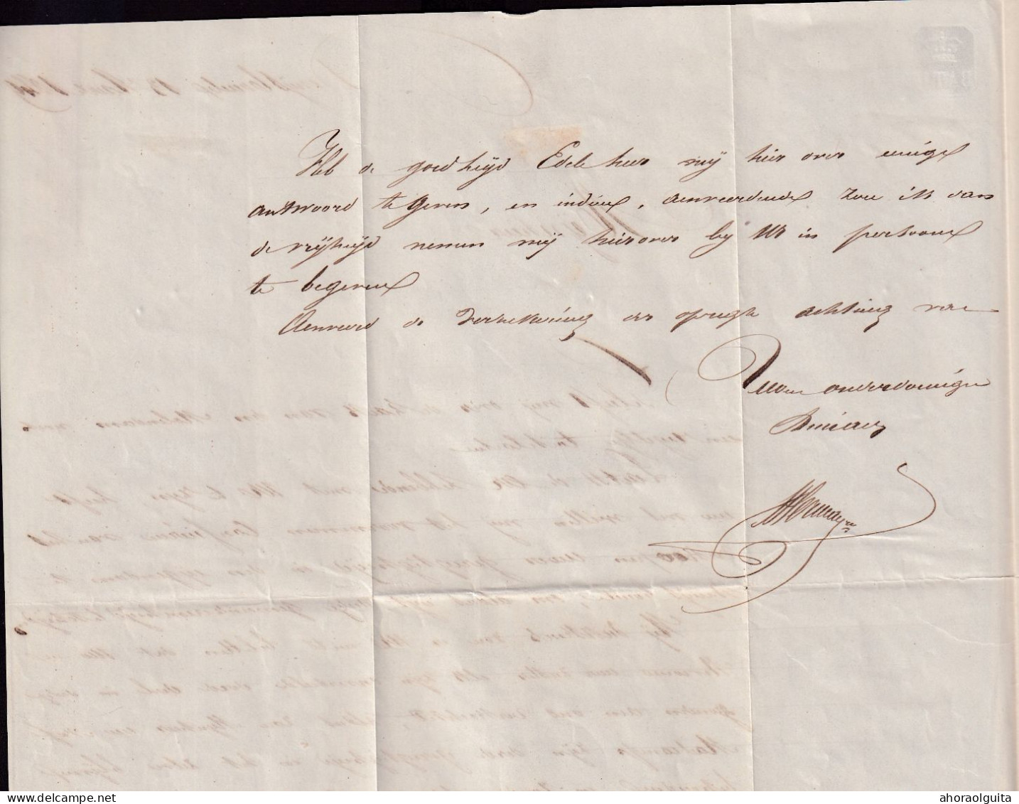 DDGG 065 - Lettre Précurseur AUDENAERDE 1849 Vers GENT - Boite Rurale (pas Lisible) De BOUCLE ST DENIS - Port 2 Décimes - Posta Rurale