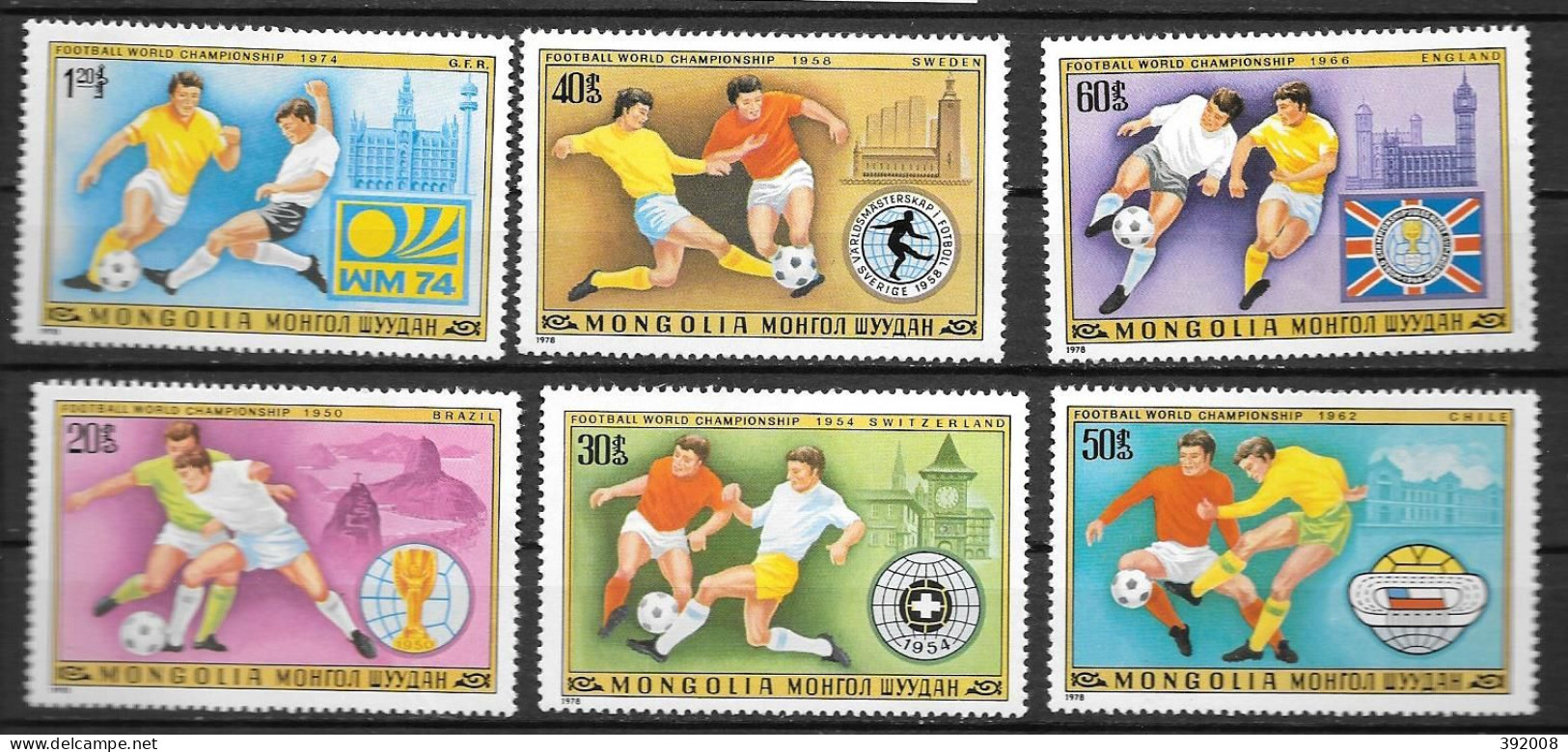 MONGOLIE - N° 959 à 964 **MNH - 1978 – Argentine