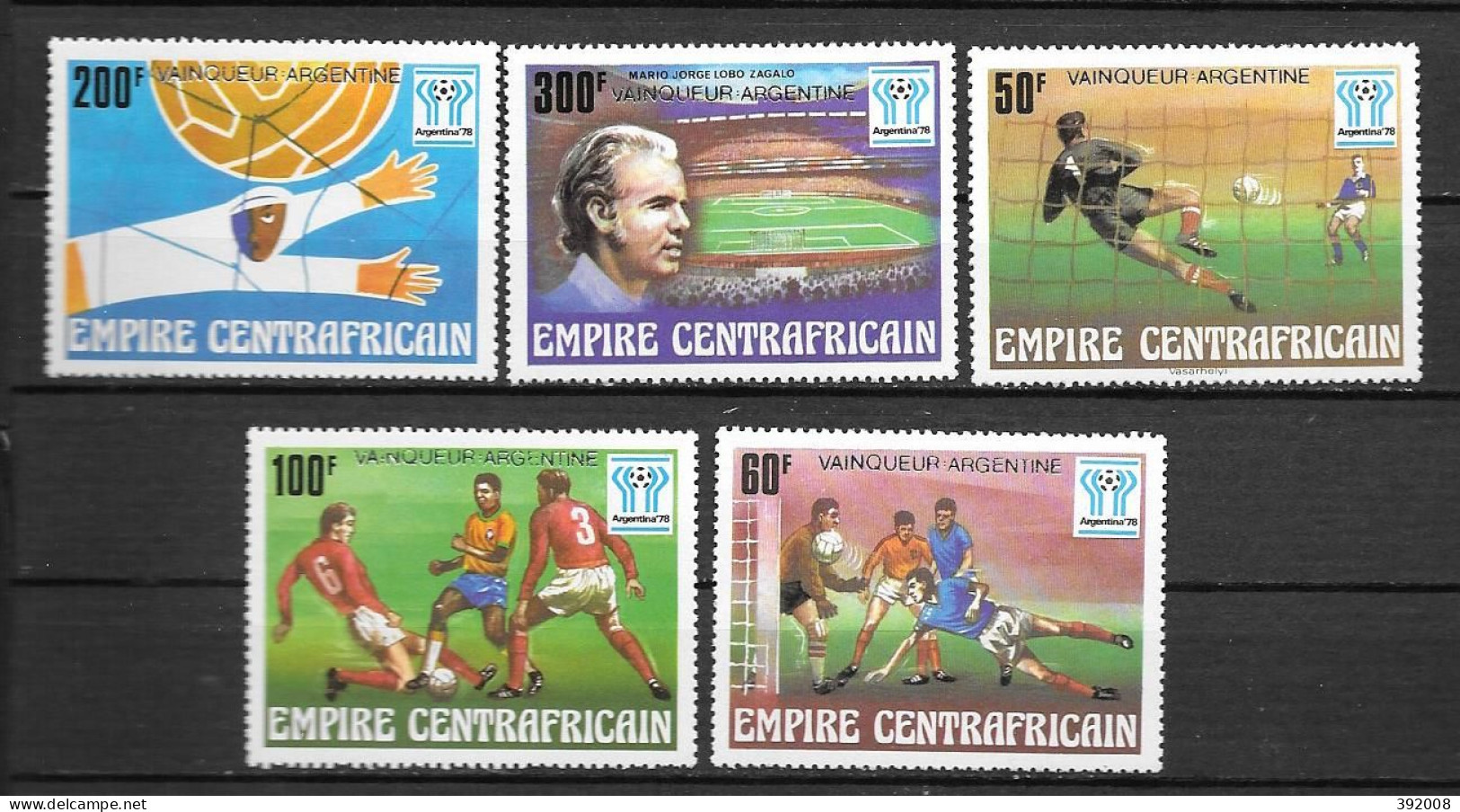 CENTRAFRIQUE - N° 368 à 372 **MNH - 1978 – Argentina