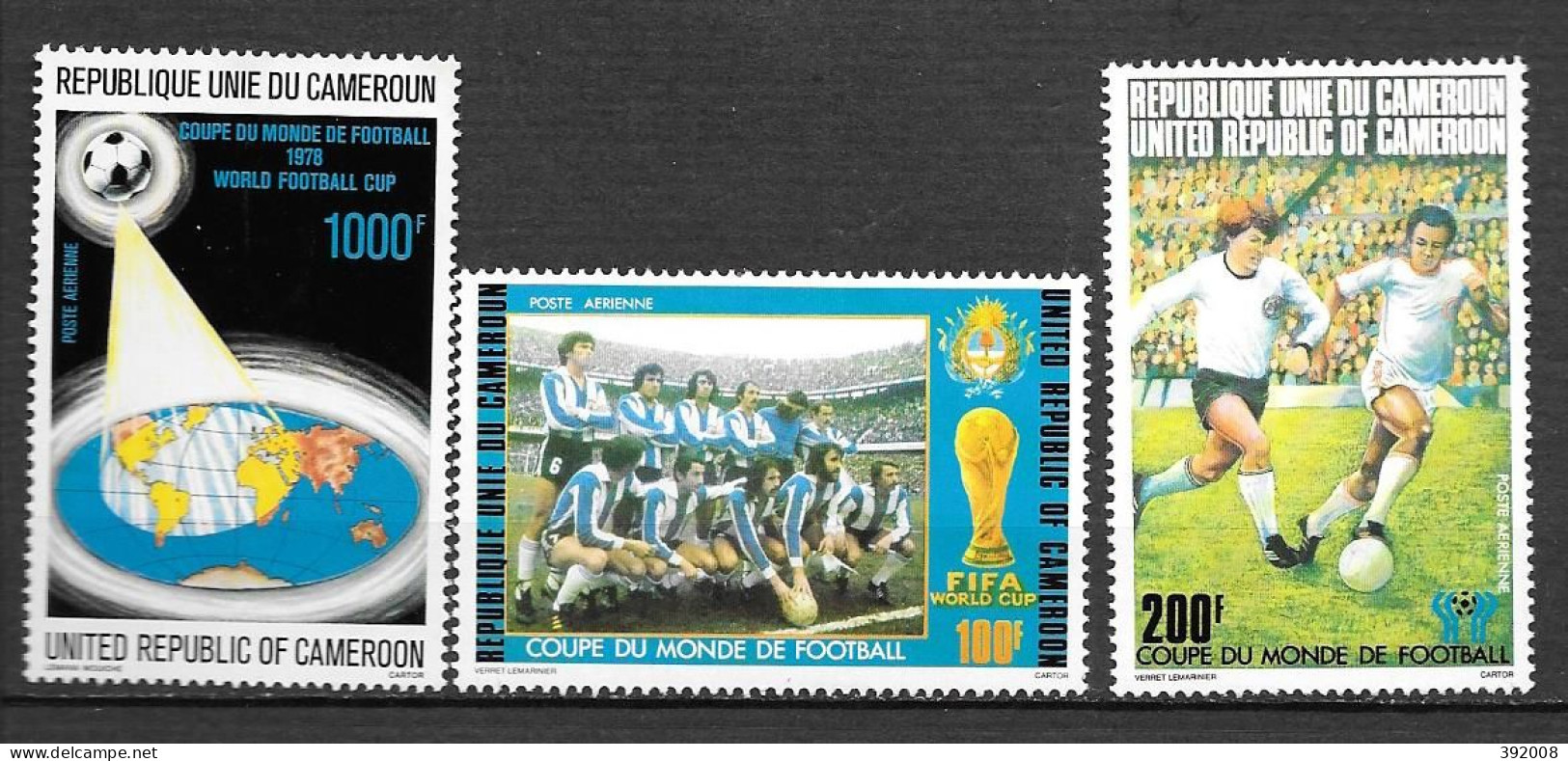 CAMEROUN - PA 287 à 289**MNH - 1978 – Argentine