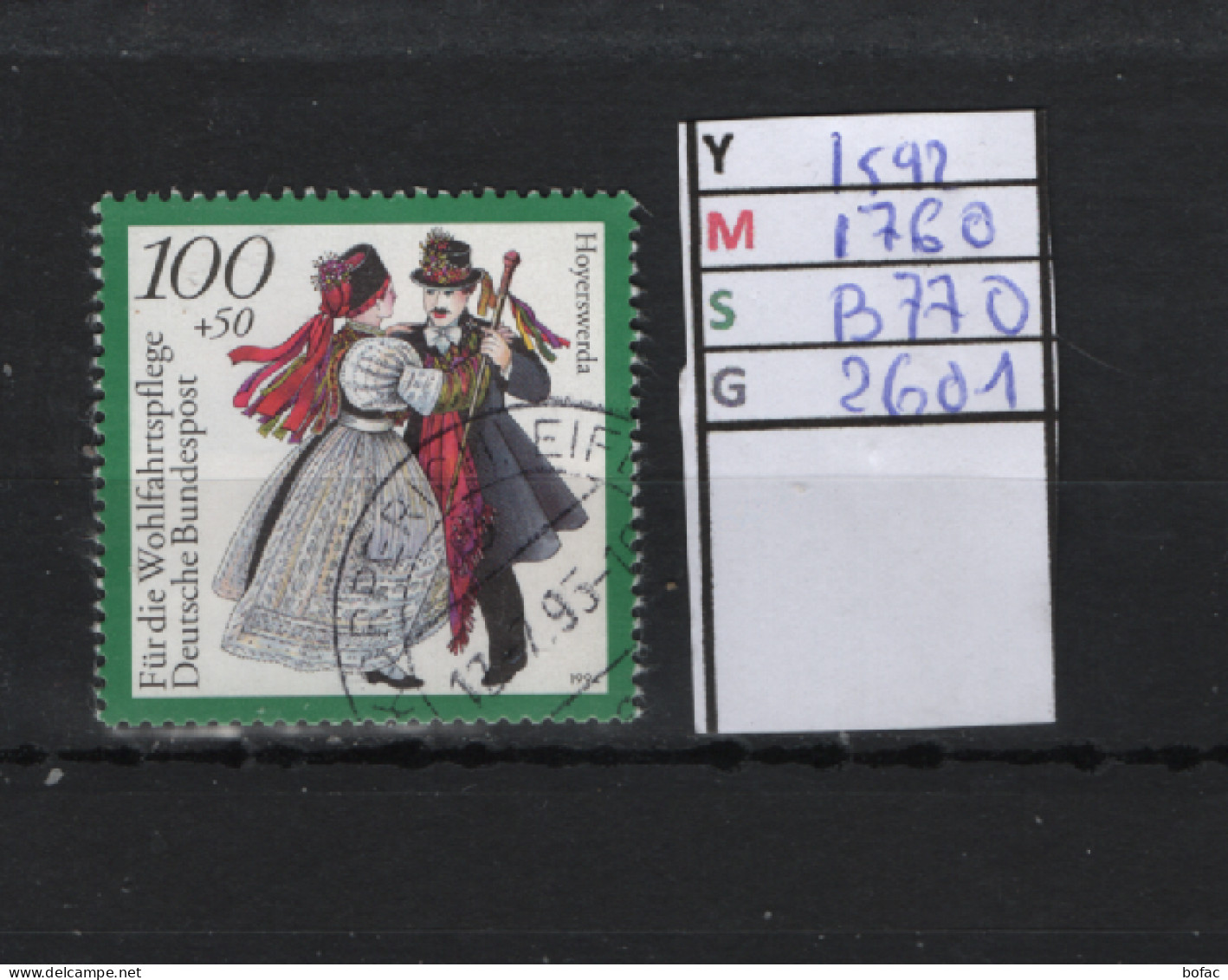 PRIX F. Obl 1592 YT 1760 MIC B770 SCO 2601 GIB Hoyerswerda  Costumes Régionaux 1994 75/11 - Oblitérés