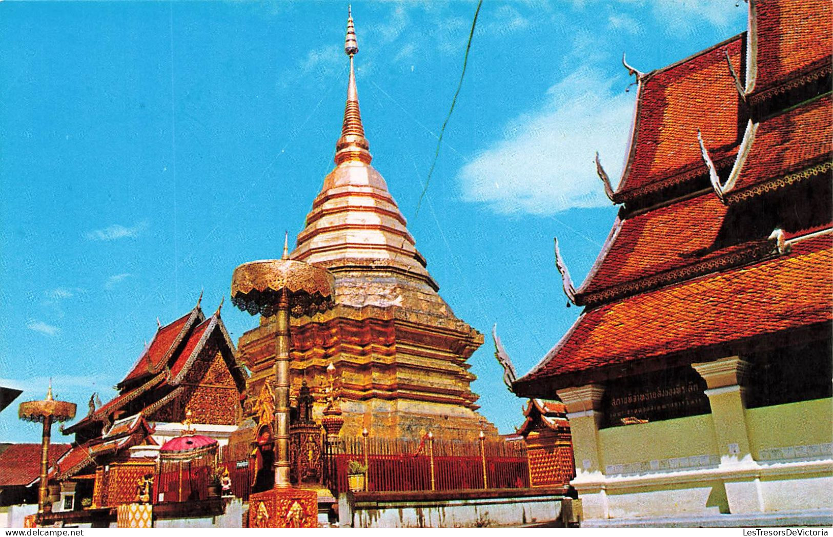 THAILANDE -  Chedee Of Wat Phrathat On The Top Of Mountain Doisuthep At Chiengmail North Thailand-Carte Postale Ancienne - Thaïlande