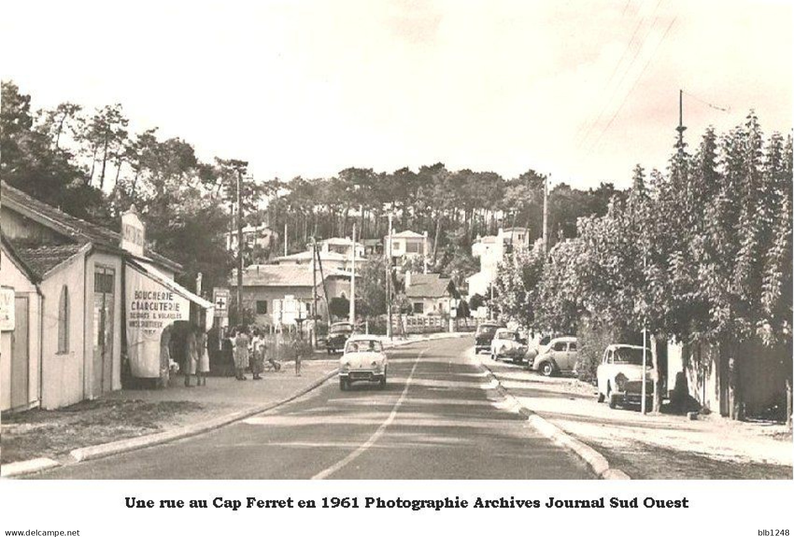 [33] Gironde > Une Rue Du Cap Ferret En 1961  Photographie Archives Journal Sud Ouest Reproduction - Otros & Sin Clasificación