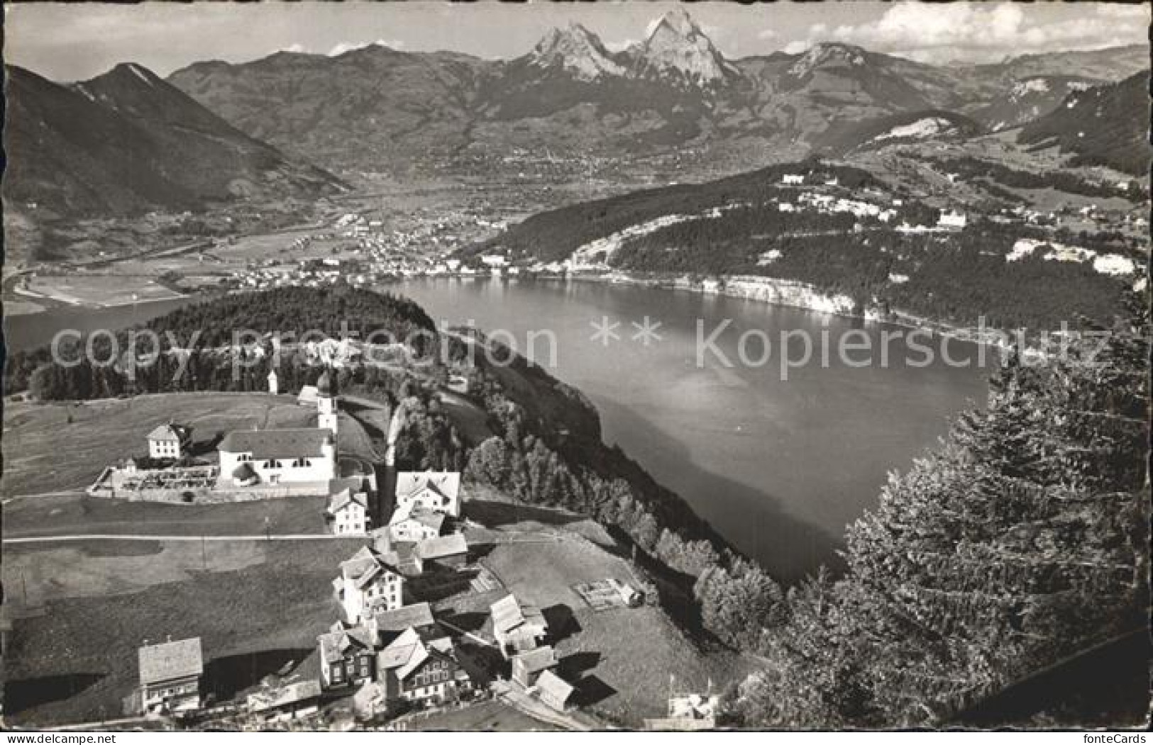 12344640 Seelisberg UR Blick Vom Kaenzeli Auf Morschach Brunnen Und Mythen Seeli - Other & Unclassified