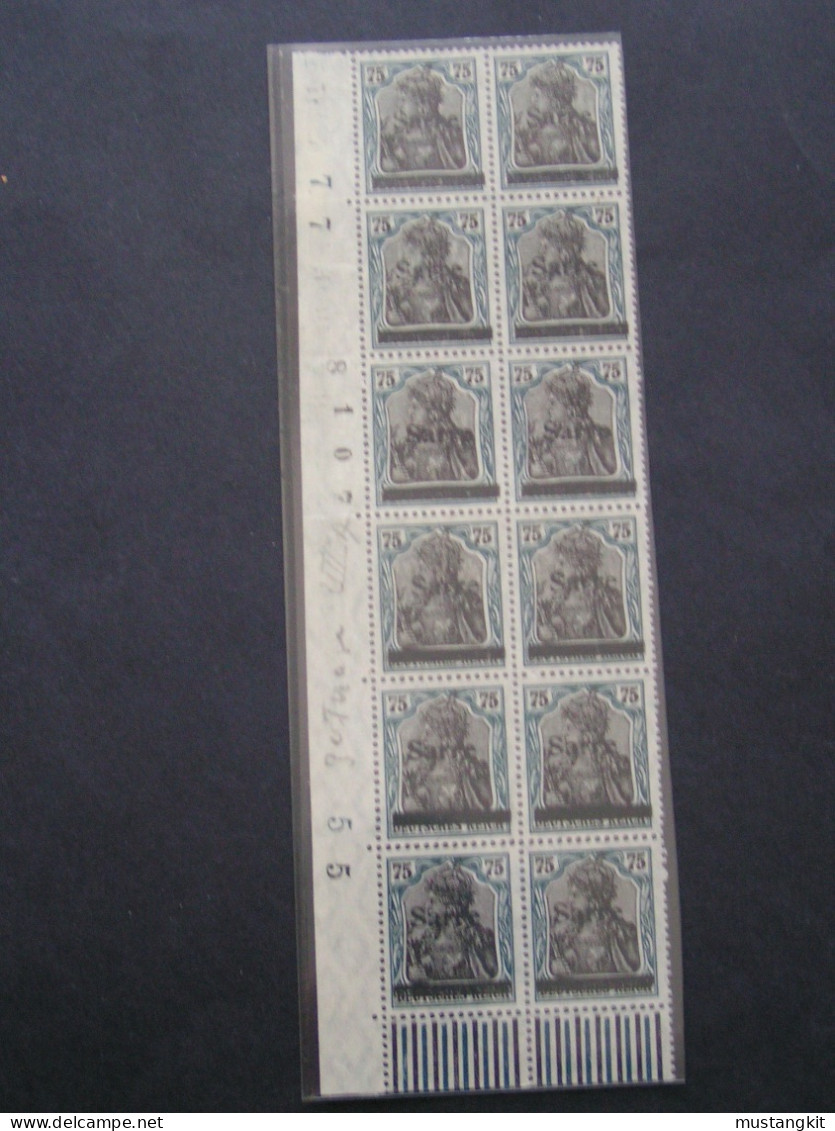 SARRE POSTE 15  NEUF * * SS CHARNIERE BLOC DE 12 LUXE - Unused Stamps