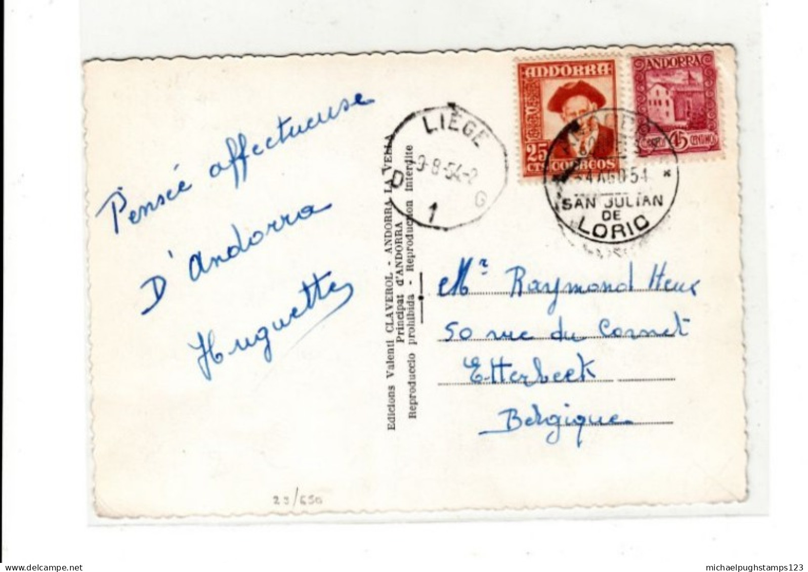 Andorra / Postcards / Belgium / Postmarks - Altri & Non Classificati