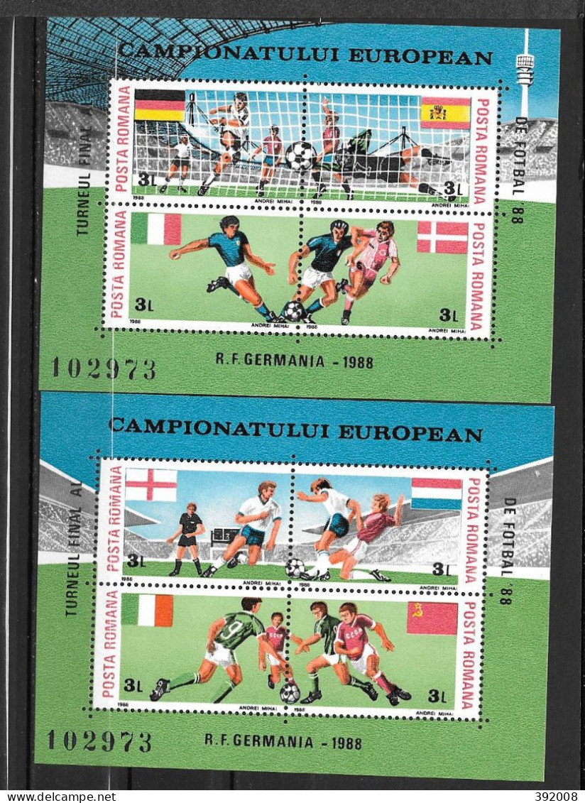 EURO 1988 - ROUMANIE - BF 195 à 196 **MNH - Championnat D'Europe (UEFA)