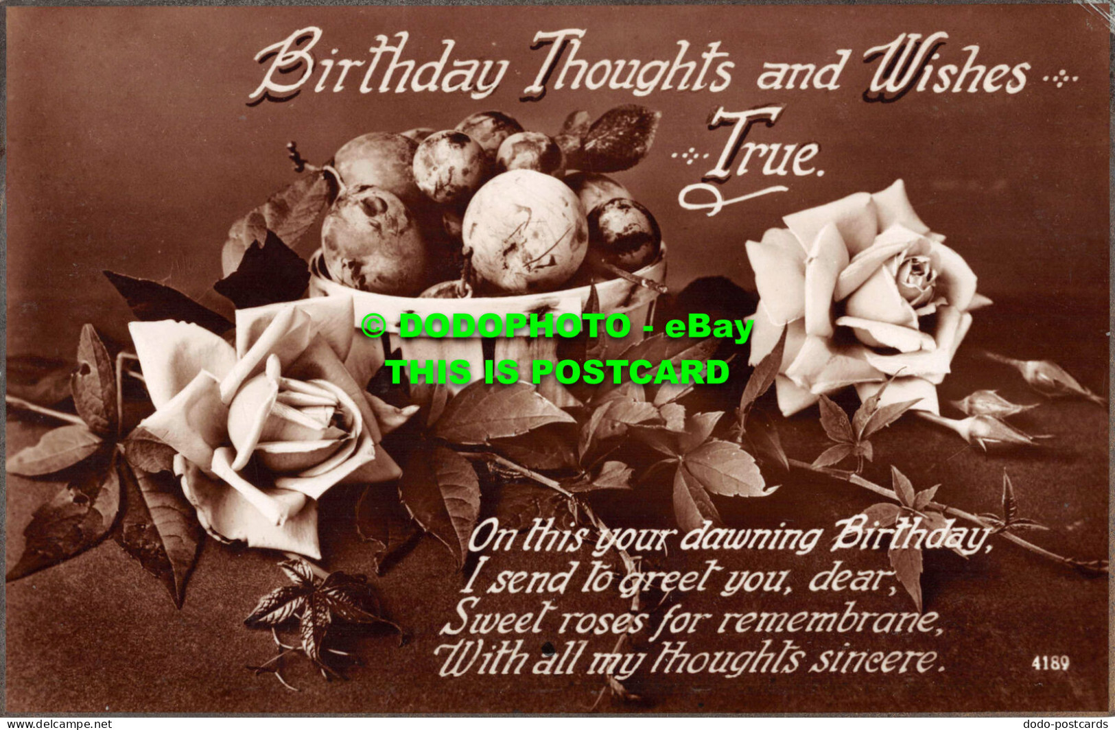 R546827 Birthday Thoughts And Wishes True. Roses. RP - World