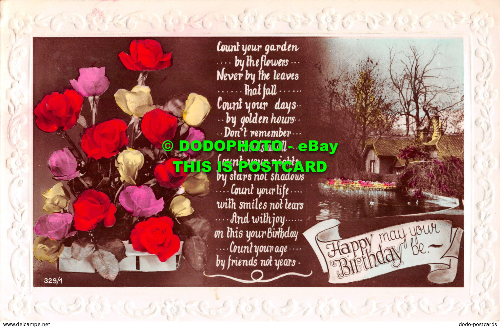 R546828 Happy May Your Birthday Be. Roses. RP. 1939 - World