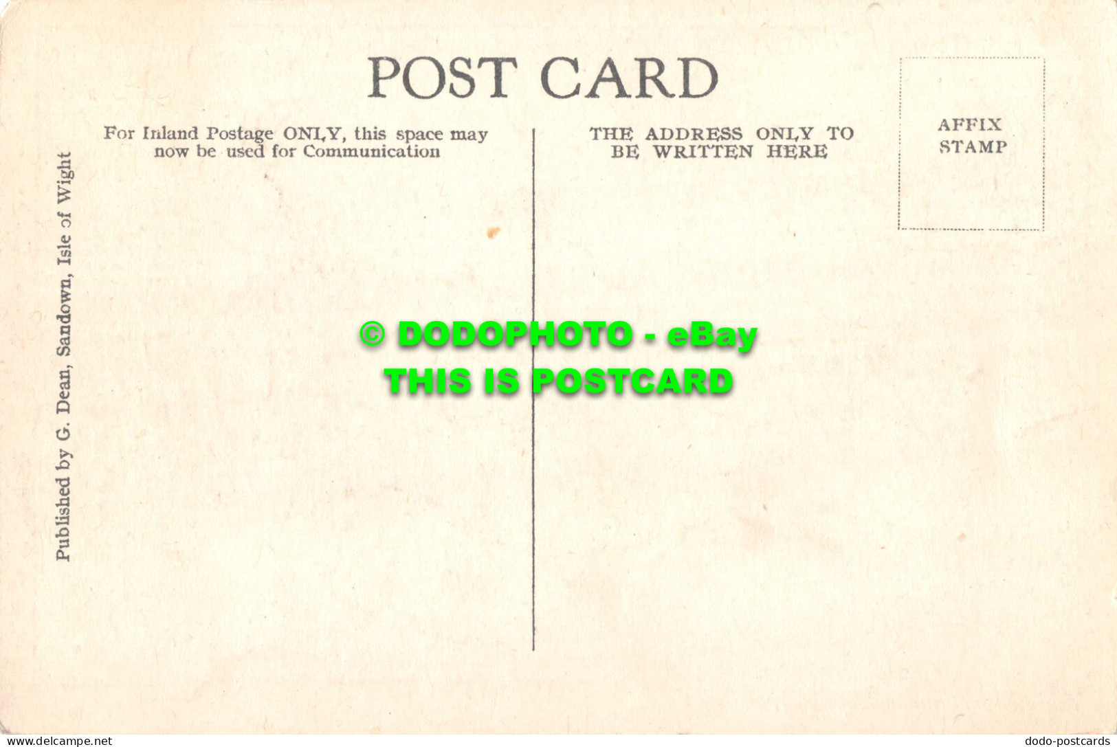 R546832 Isle Of Wight. G. Dean. Postcard - World