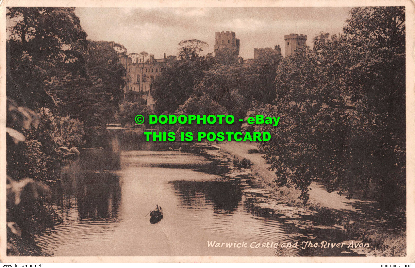 R547308 Warwick Castle And River Avon. M. And L. National Series. 1948 - World