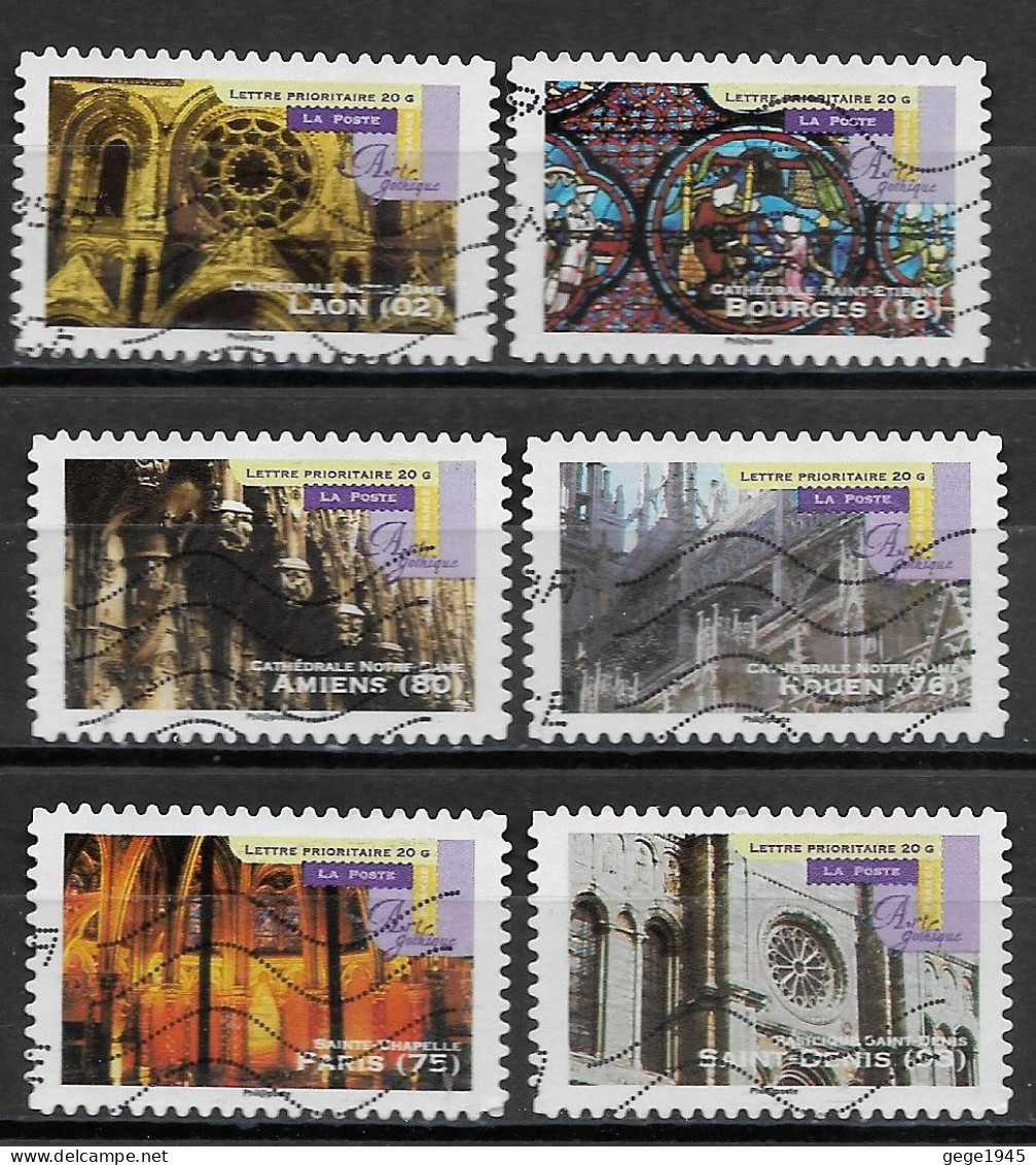 France 2011 Oblitéré Autoadhésif  N° 554 - 557 - 559  - 561 - 562 - 563    -    Art Gothique  ( Détails Architecturaux ) - Used Stamps