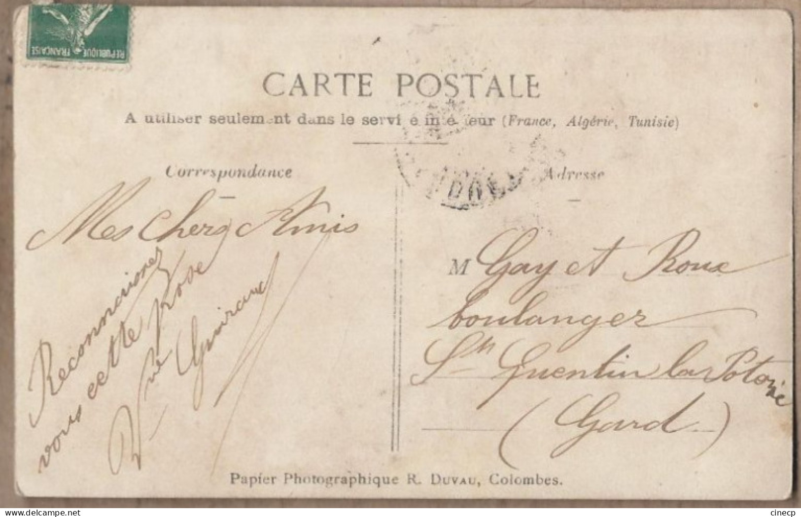 CARTE PHOTO CPA PHOTO 30 - MANDUEL ? - TB  PLAN Animation Devant MAGASIN PORTE EPICERIE MERCERIE - Other & Unclassified