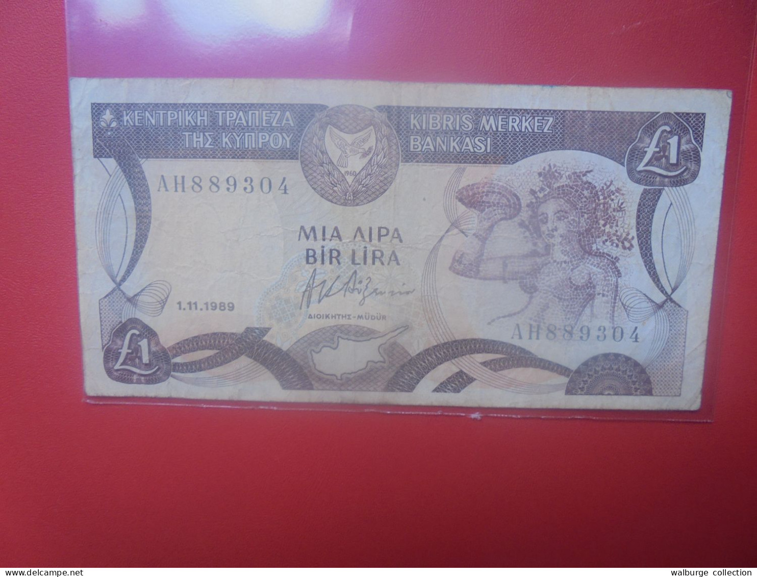 CHYPRE 1 POUND 1989 Circuler COTES:13,5-65$ (B.33) - Chipre