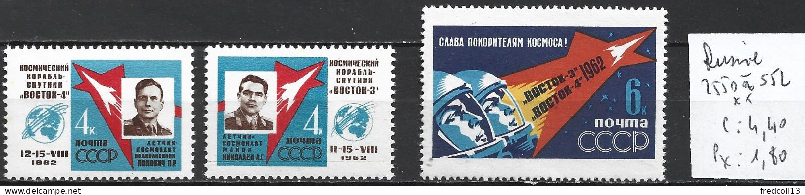 RUSSIE 2550 à 52 ** Côte 4.40 € - Unused Stamps