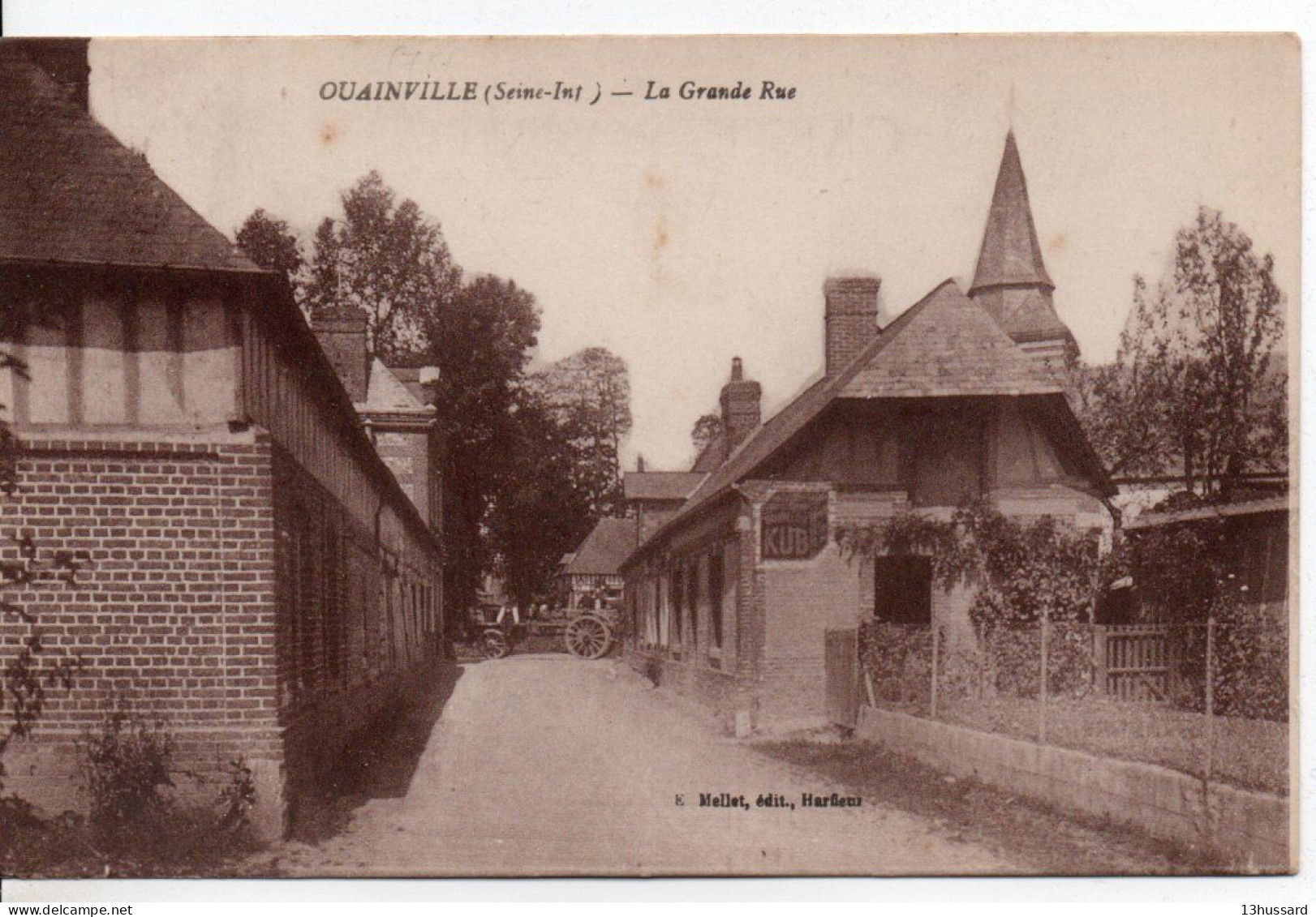 Carte Postale Ancienne Ouainville - La Grande Rue - Other & Unclassified